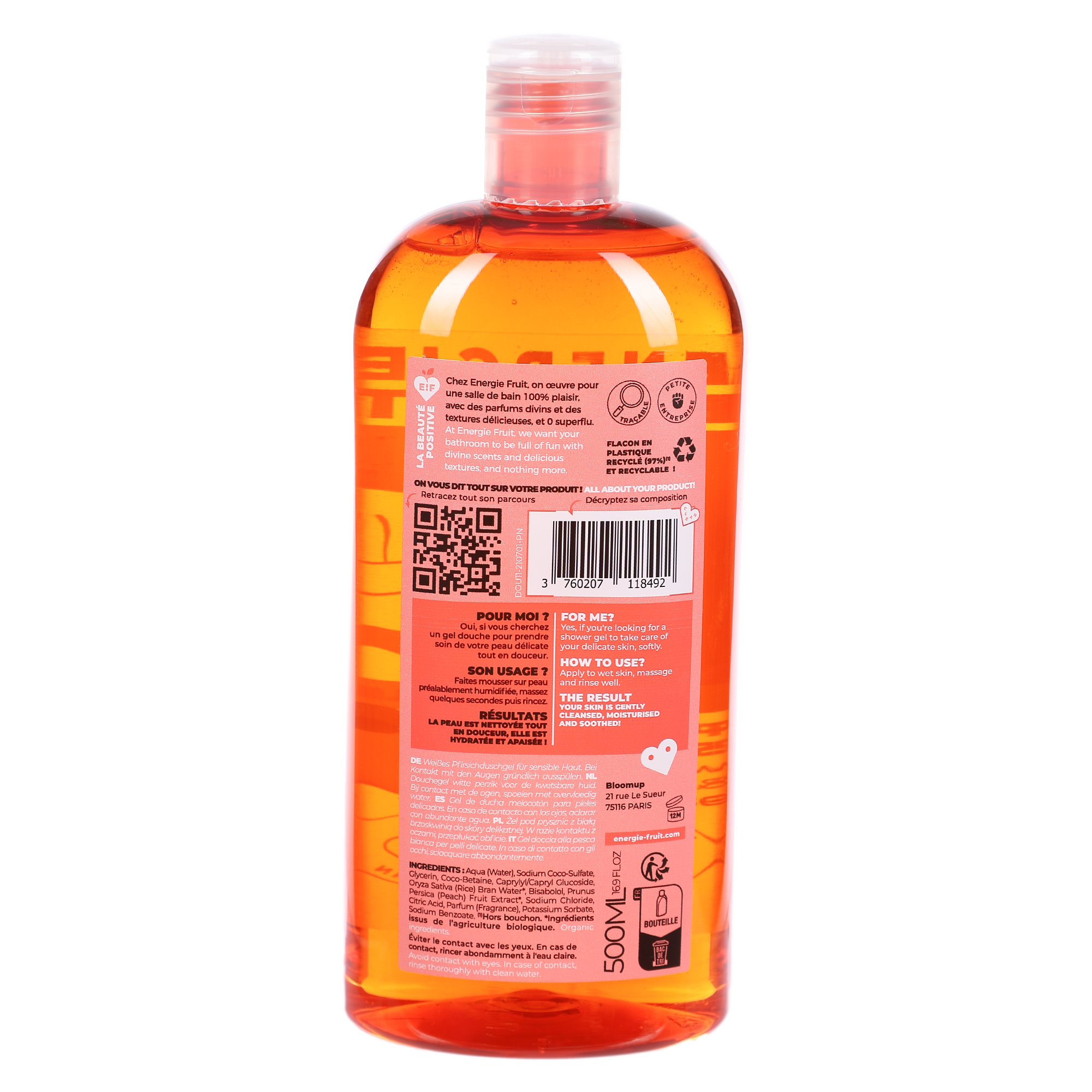 Gel douche pêche blanche et eau de riz