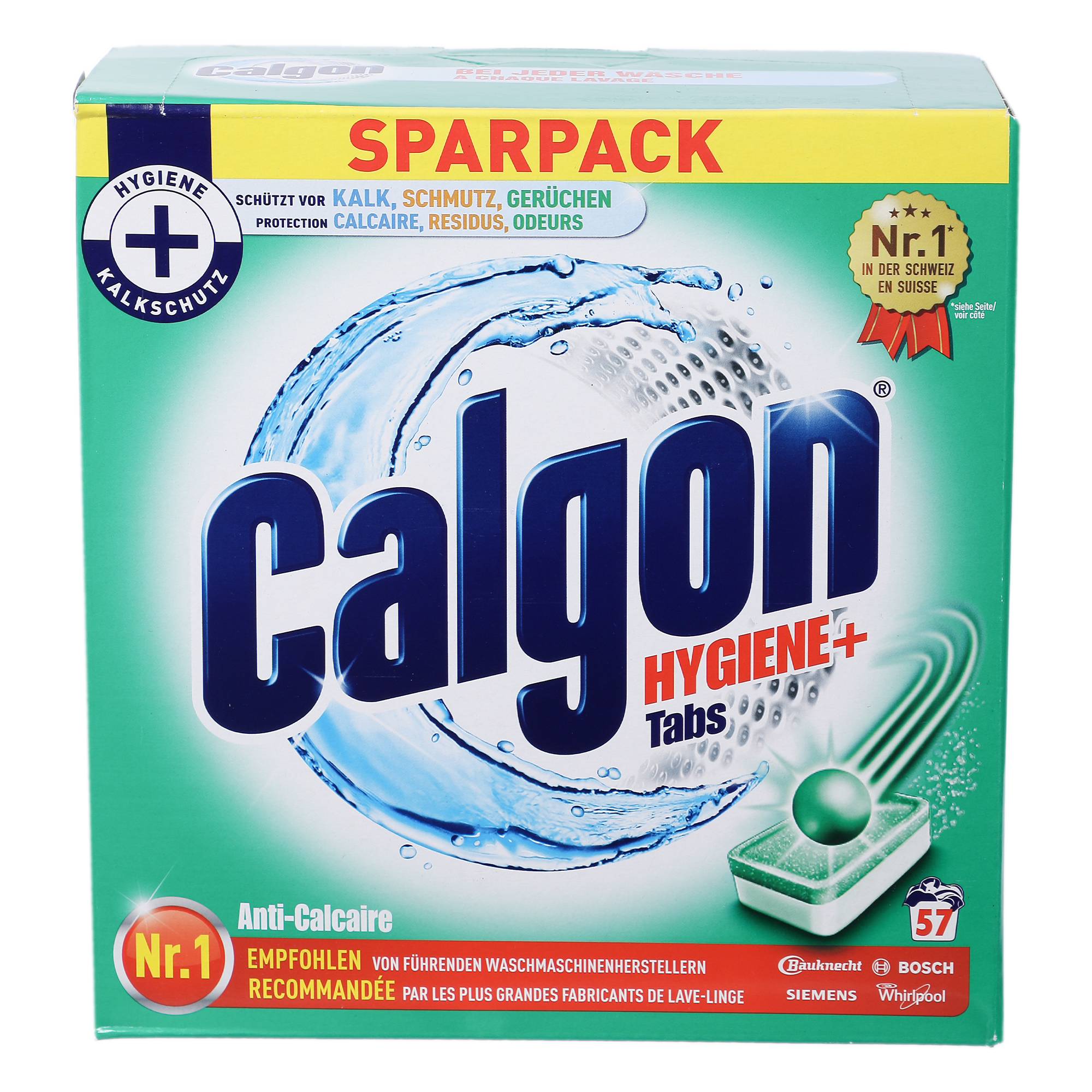 57 tablettes lave linge anti calcaire et anti odeurs