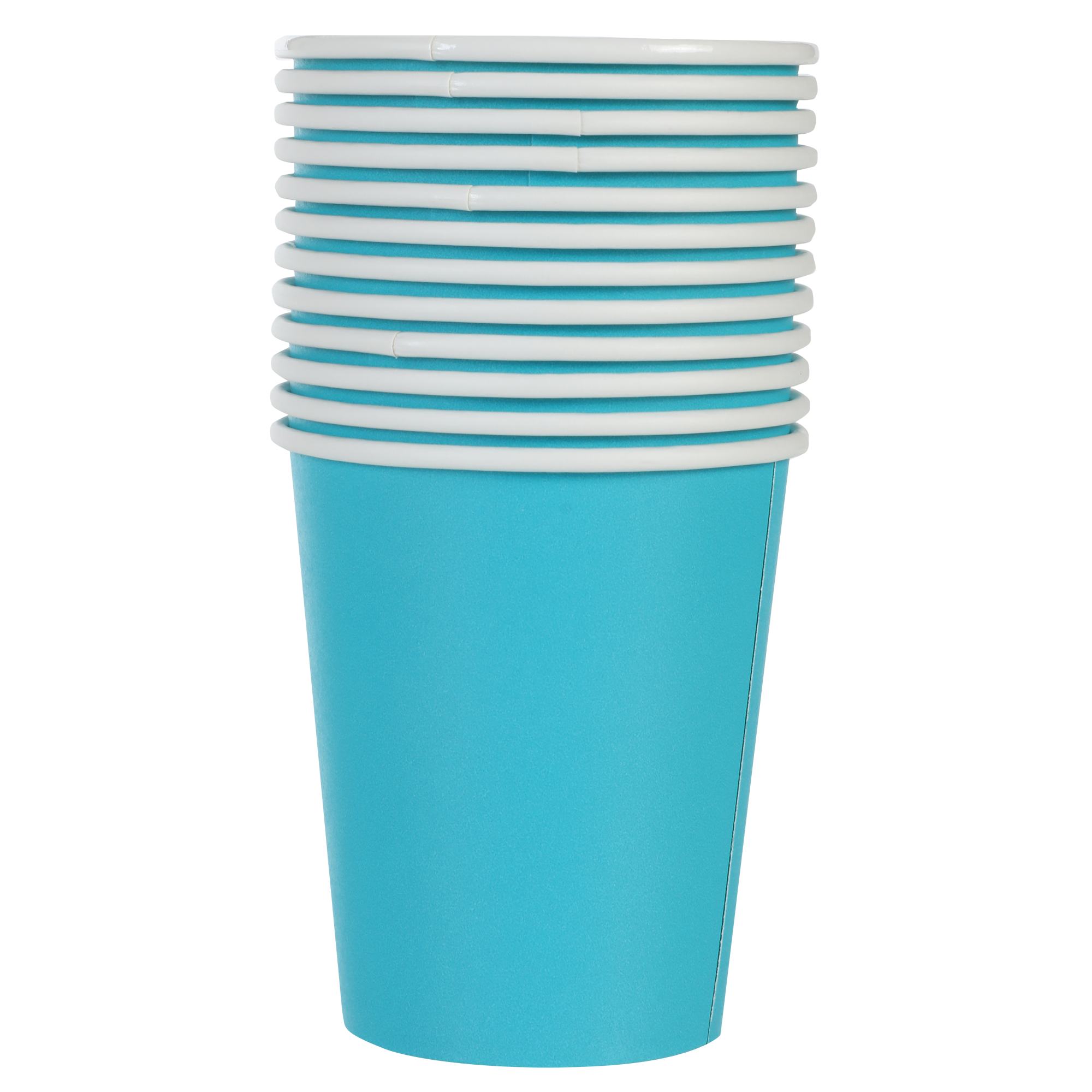 12 gobelets en carton turquoise