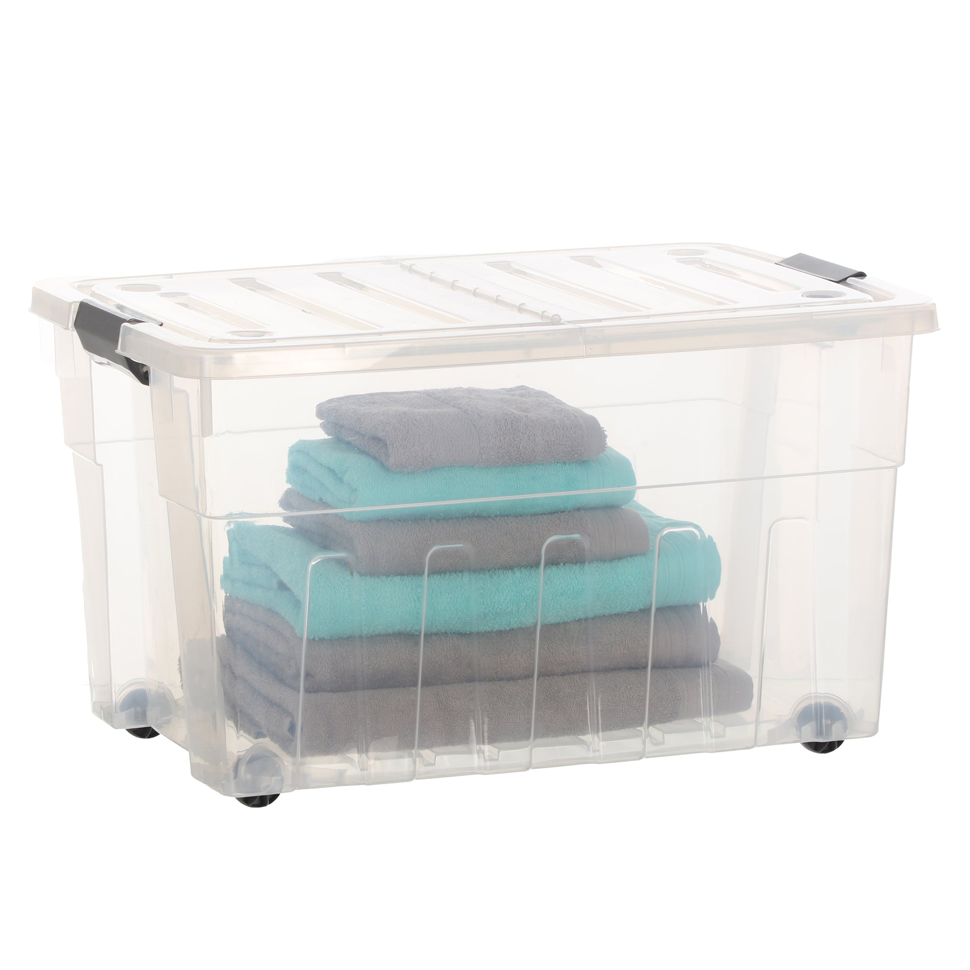 Boite de rangement à roulettes 65L