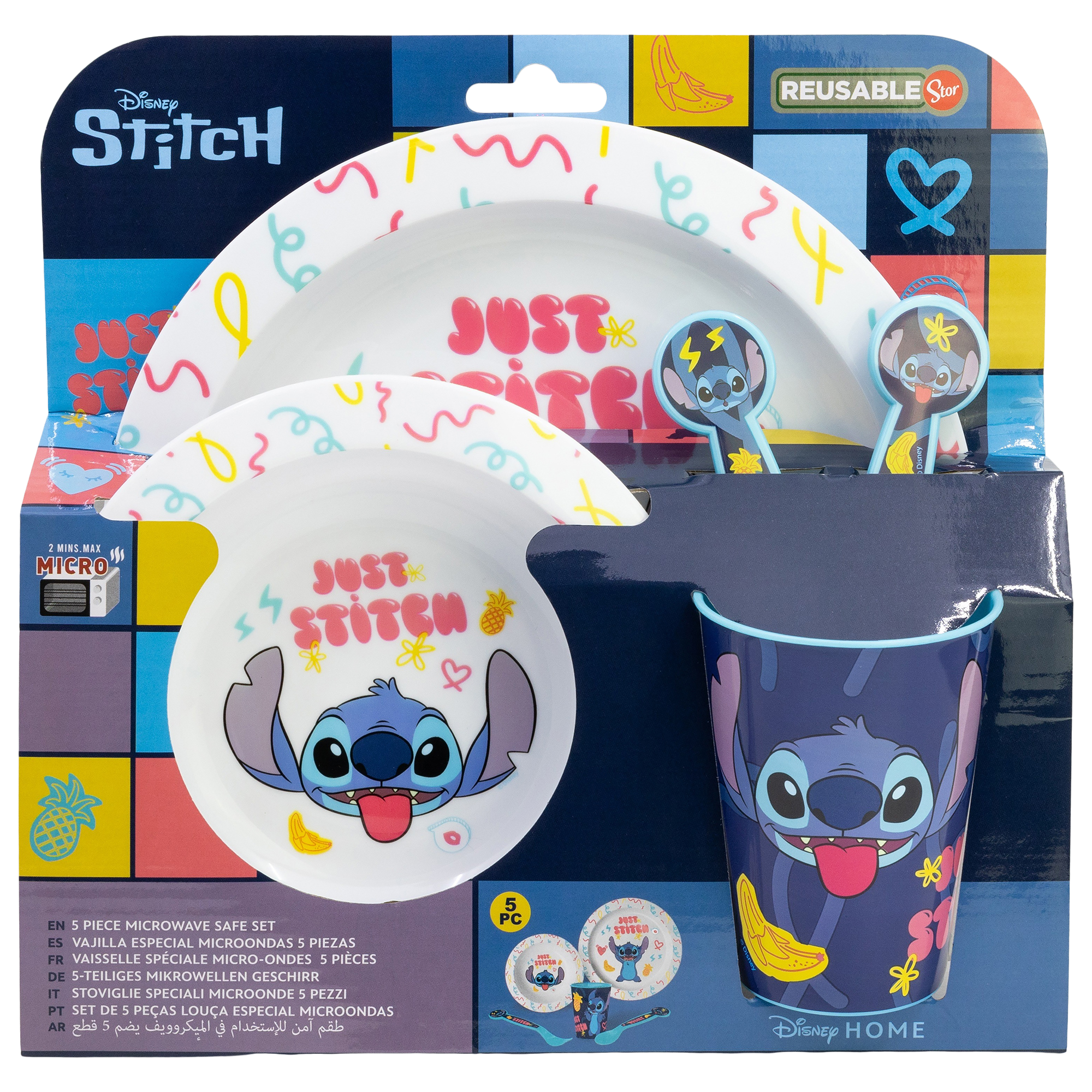 Set de repas enfant Stitch en plastique