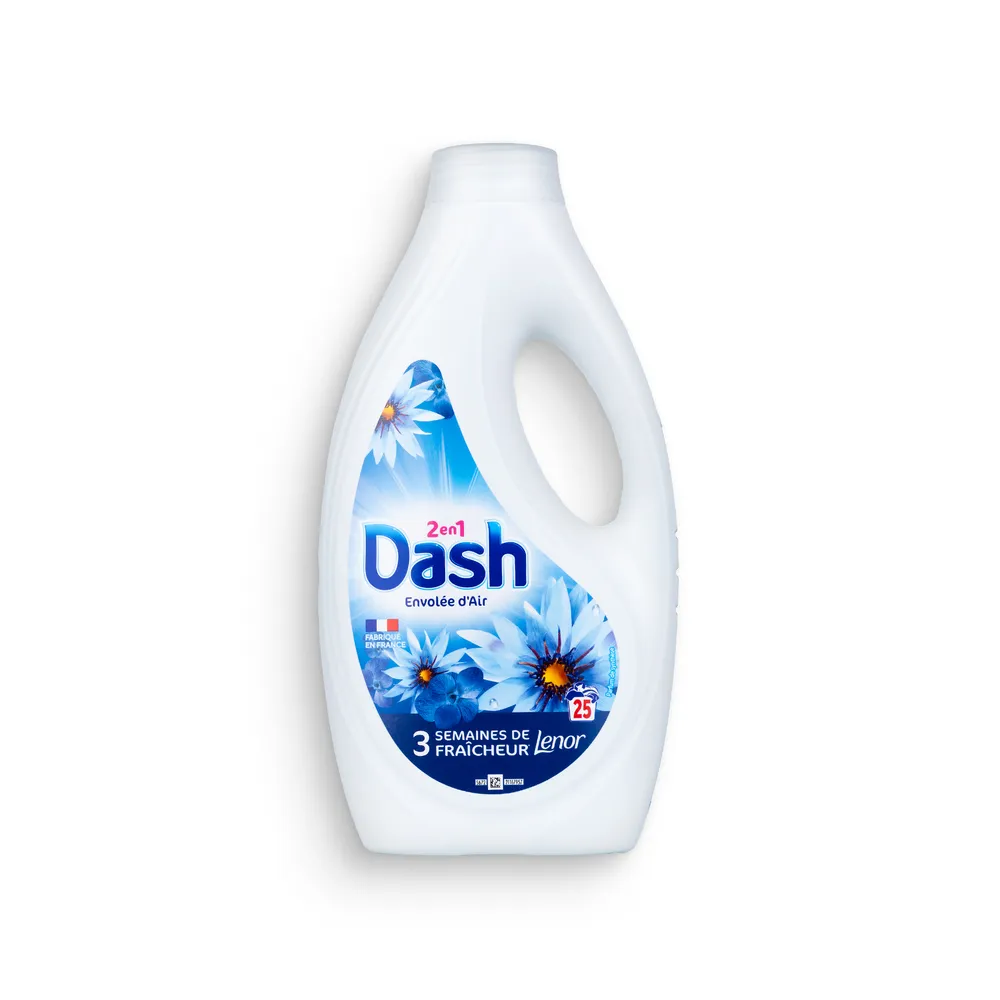 25 doses de lessive liquide Dash 2 en 1