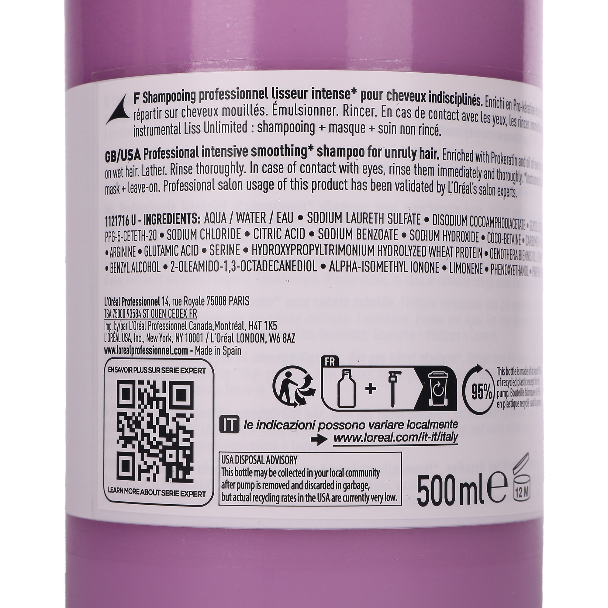 Shampoing liss unlimited cheveux indisciplinés