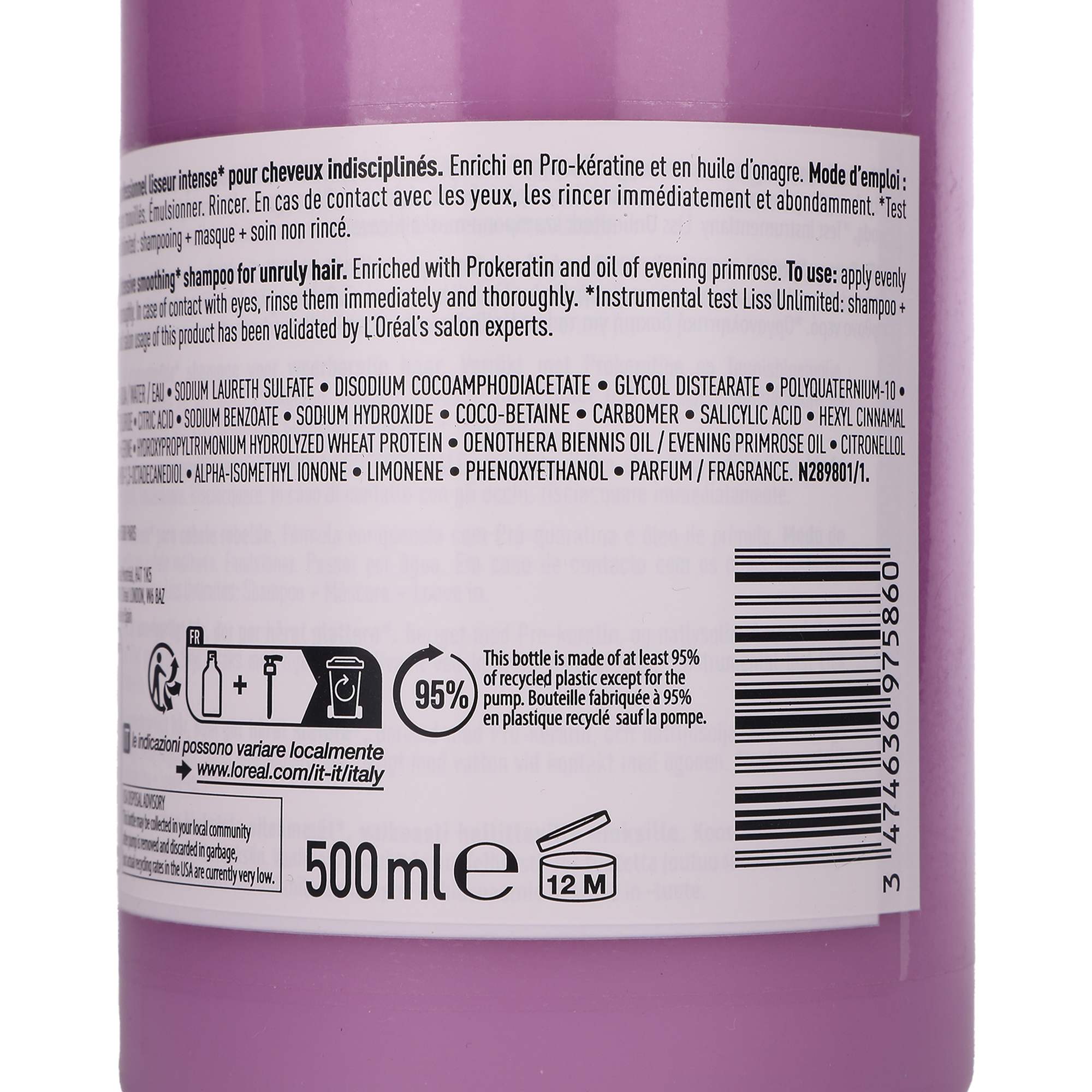 Shampoing liss unlimited cheveux indisciplinés