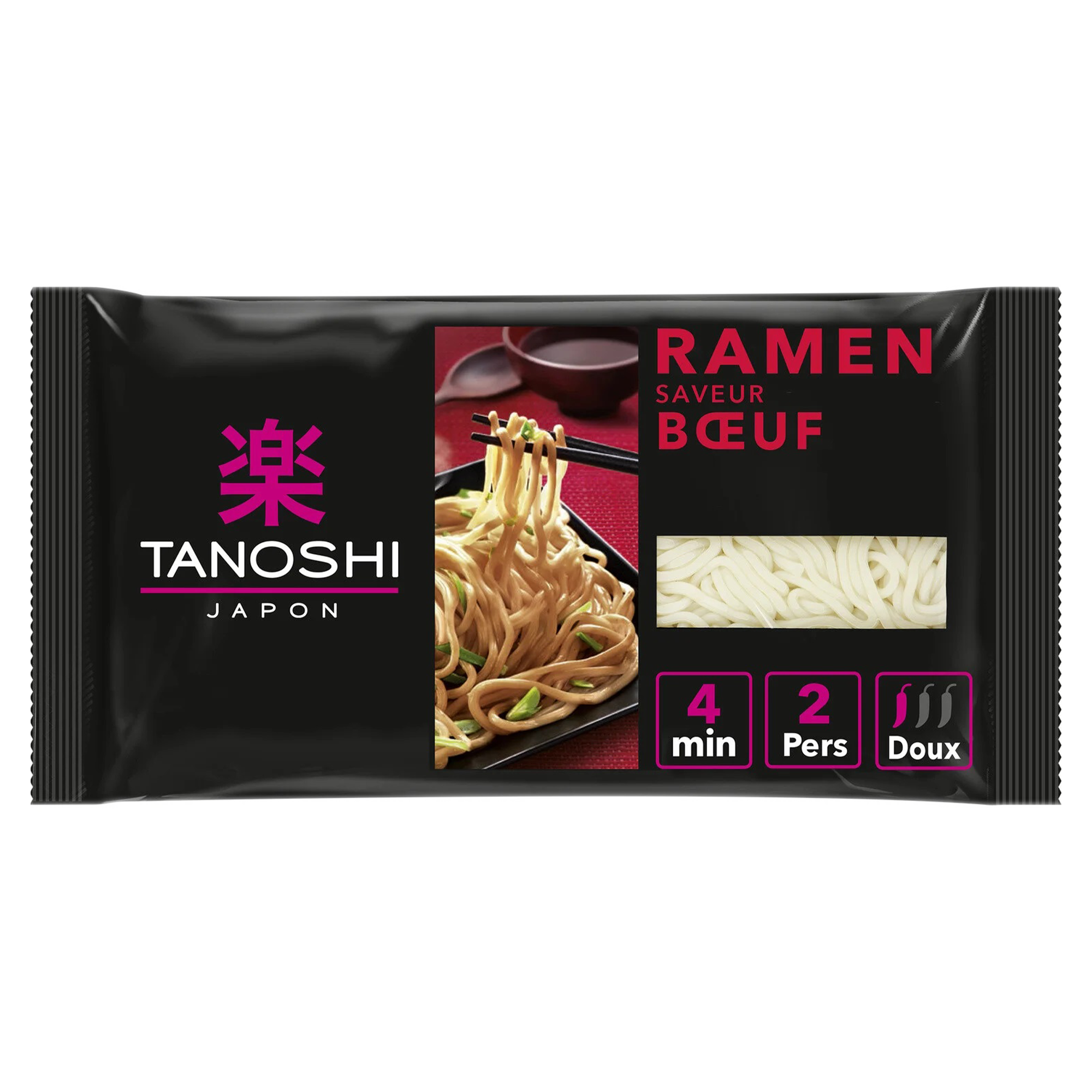 Nouilles japonaises précuites ramen saveur bœuf