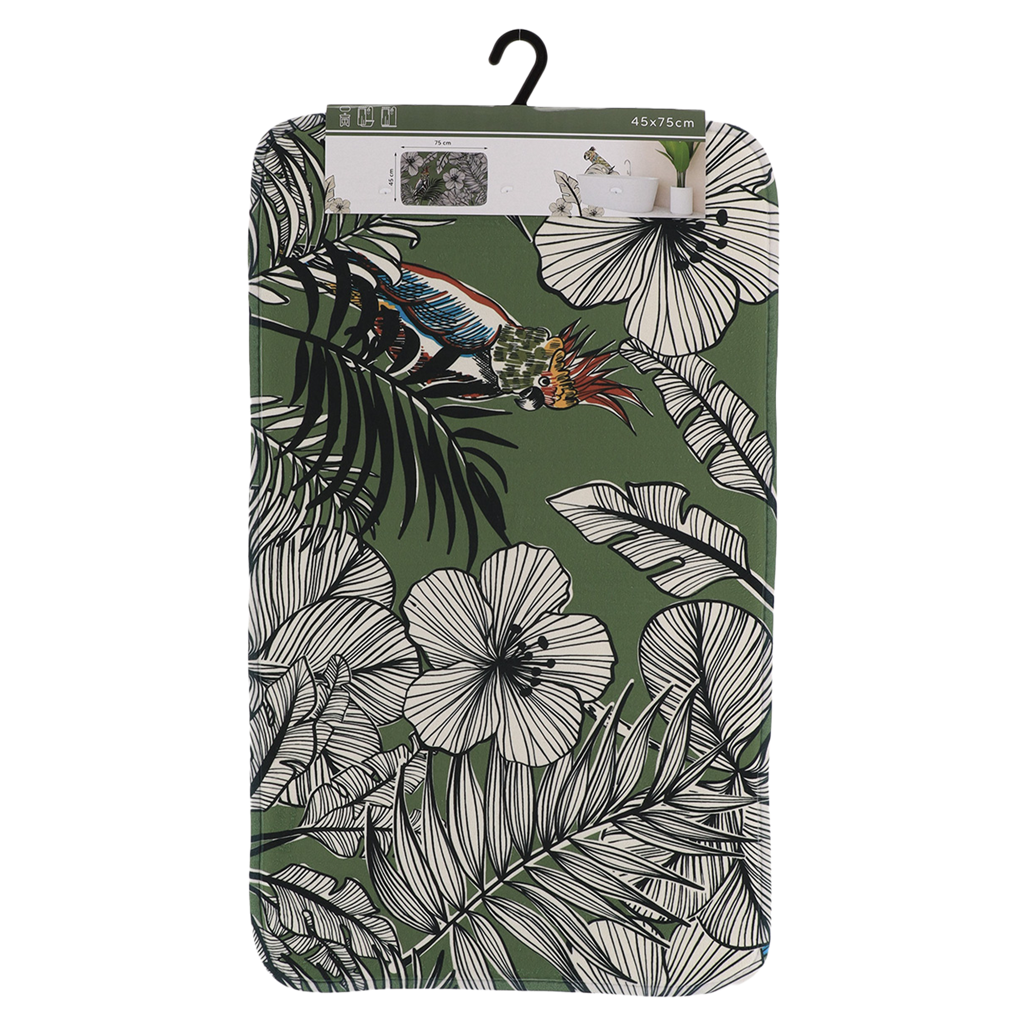Tapis microfibre imprimé 45x75 cm jungle fever kaki