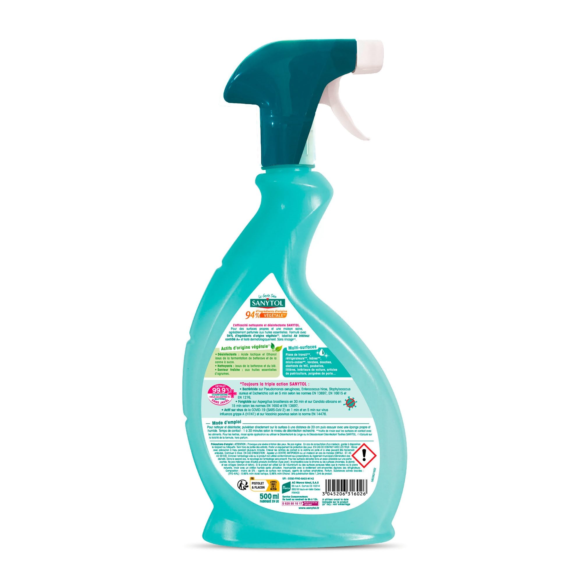 Pistolet désinfectant multi-usages pamplemousse-citronnelle
