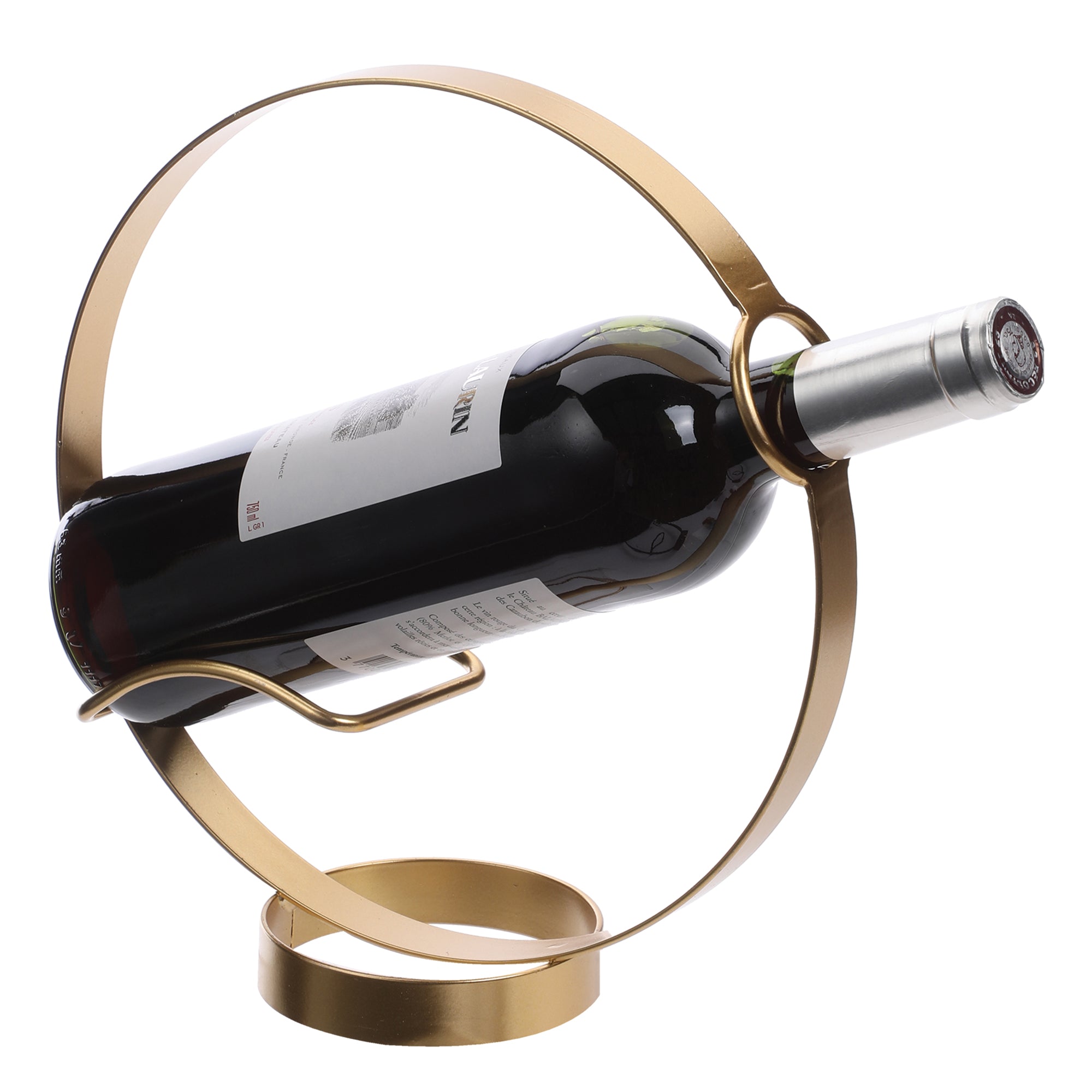 Présentoir à bouteille doré 24x9x25 cm