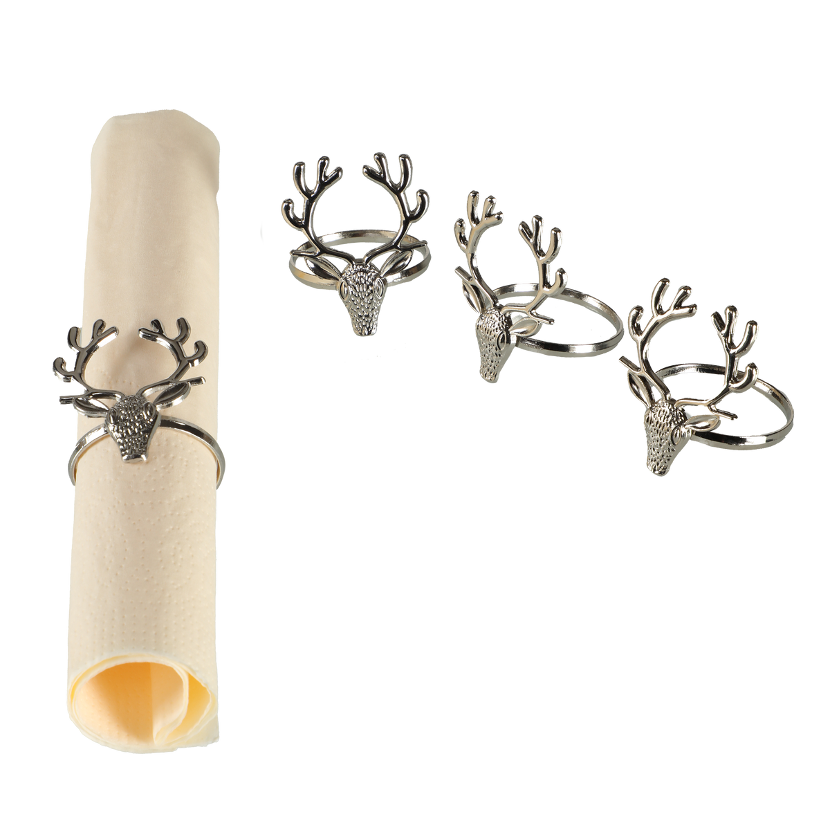4 ronds de serviette cerf