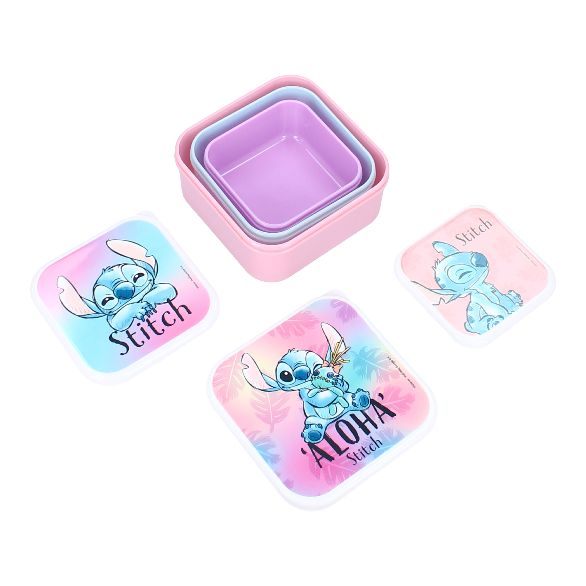 Stitch 3 boîtes à gouter empilable en plastique