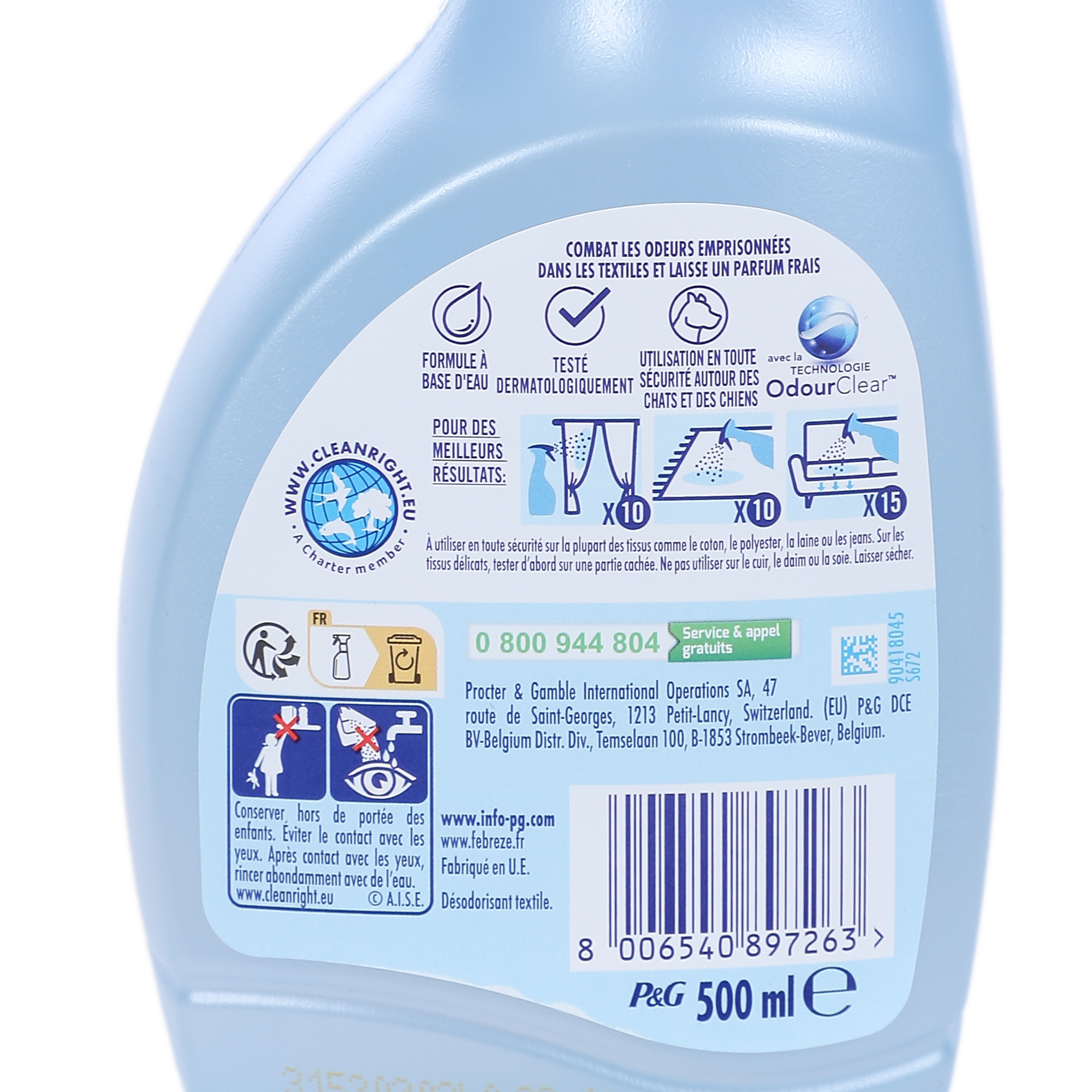 Spray désodorisant textile réducteur d'allergènes