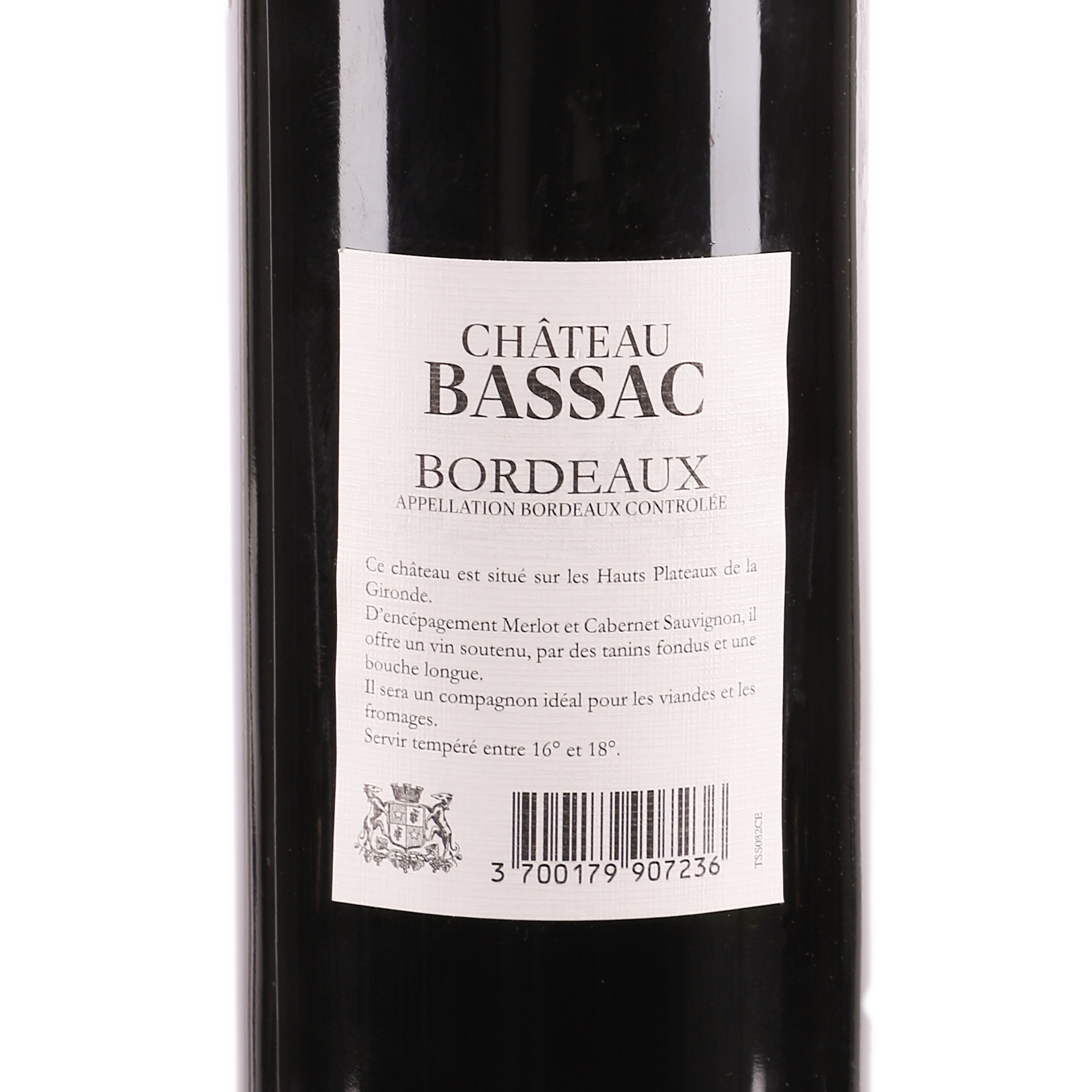 COFFRET BOIS 2 BOUTEILLES CHATEAU BASSAC BORDEAUX ROUGE