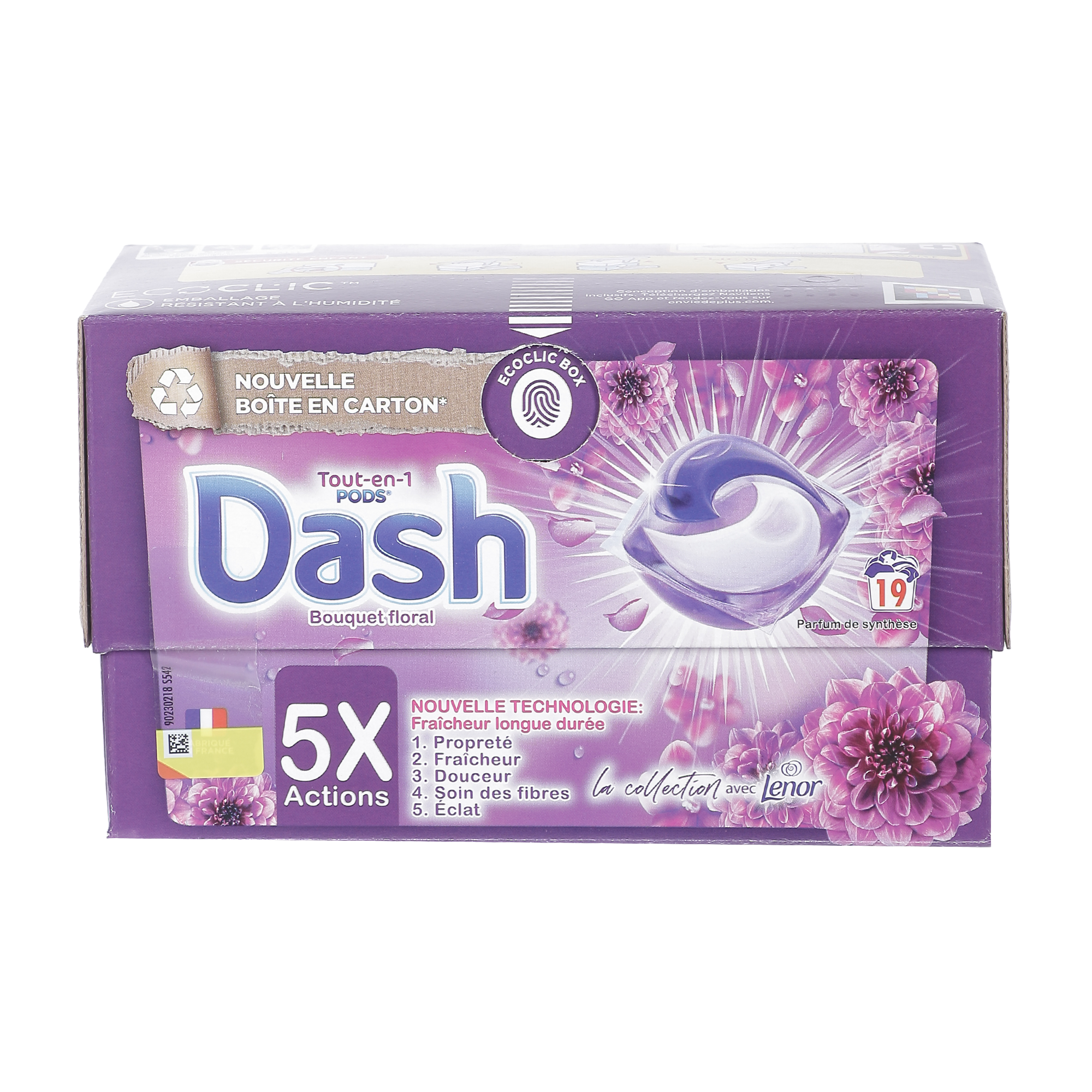 19 capsules de lessive tout en 1 bouquet floral collection Lenor