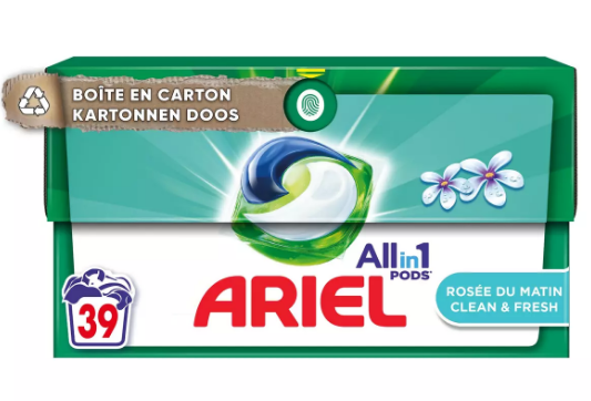 39 capsules de lessive tout en 1 cool clean rosée du matin