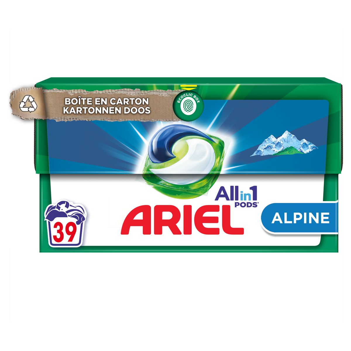 39 capsules de lessive 3 en 1 Alpine