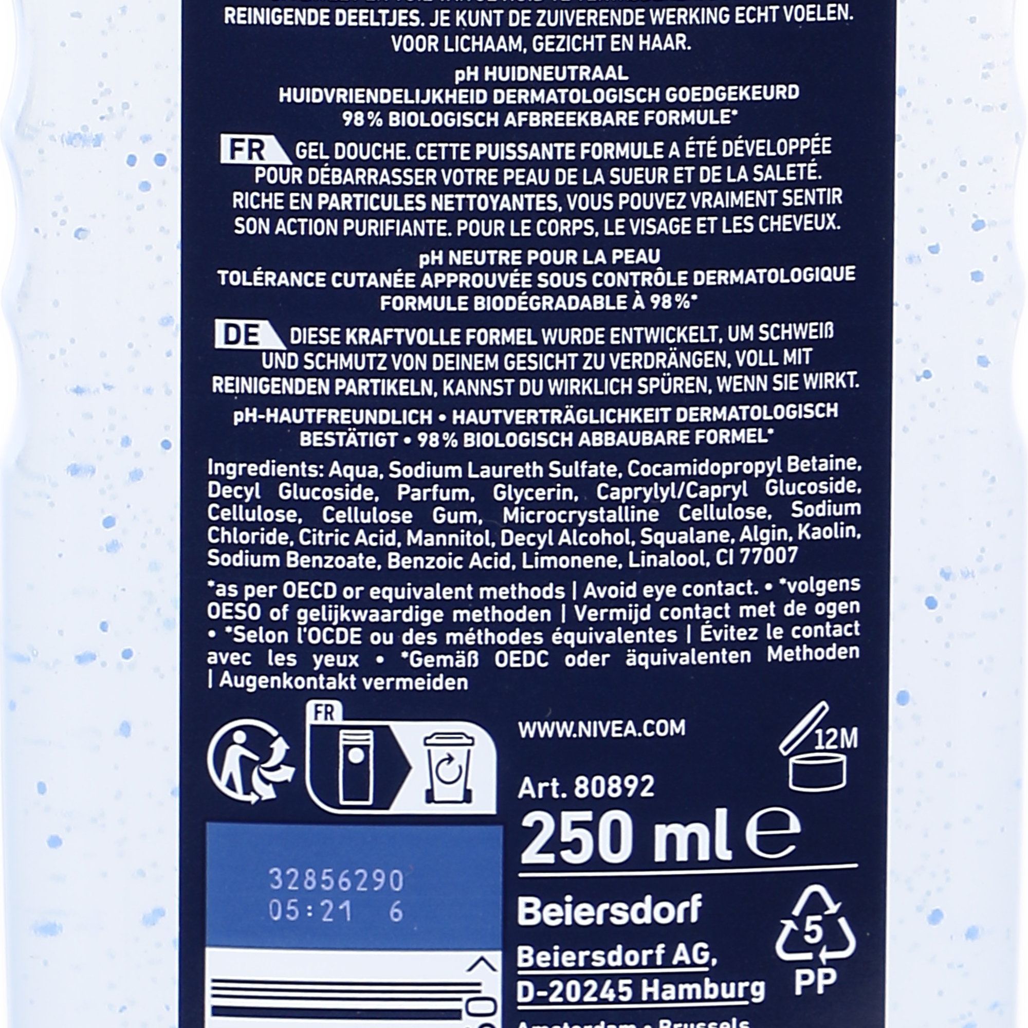 Gel douche pure impact
