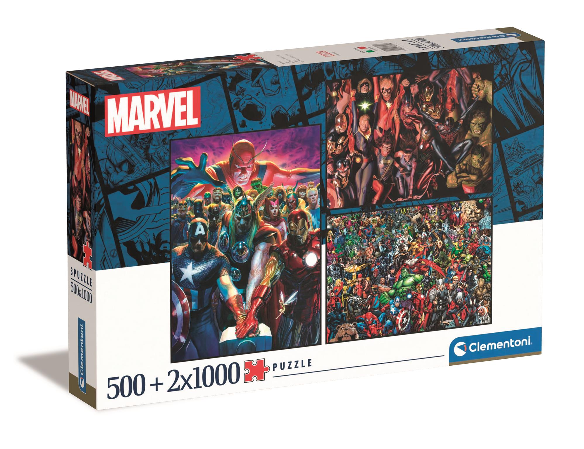 Puzzle adulte marvel 1x500 + 2x1000