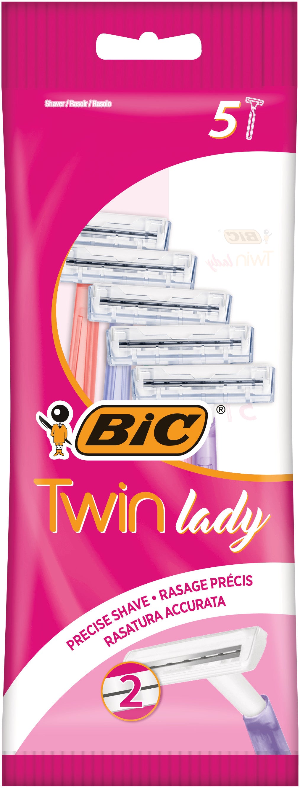 5 rasoirs 2 lames Twin Lady