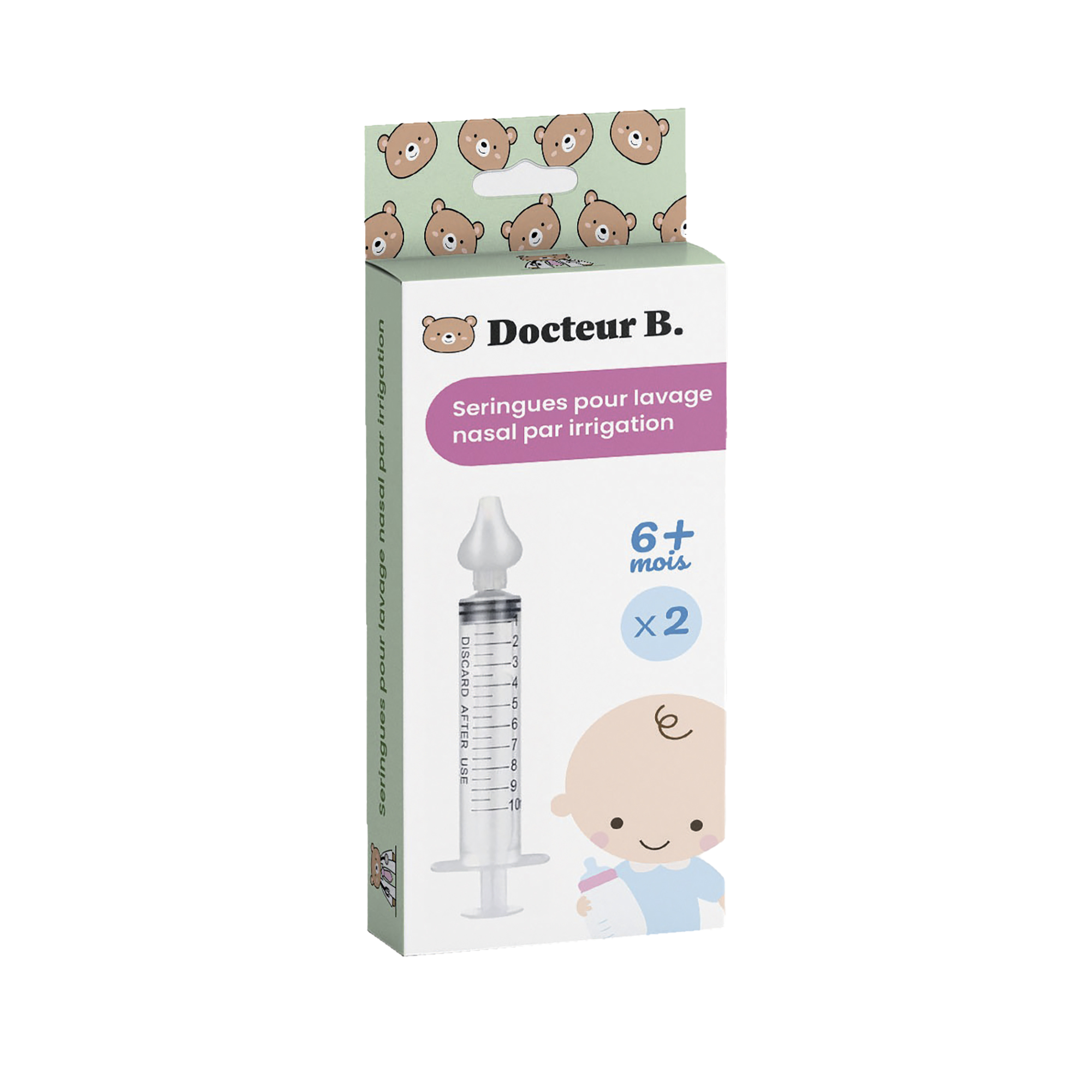2 seringues pour lavage nasal