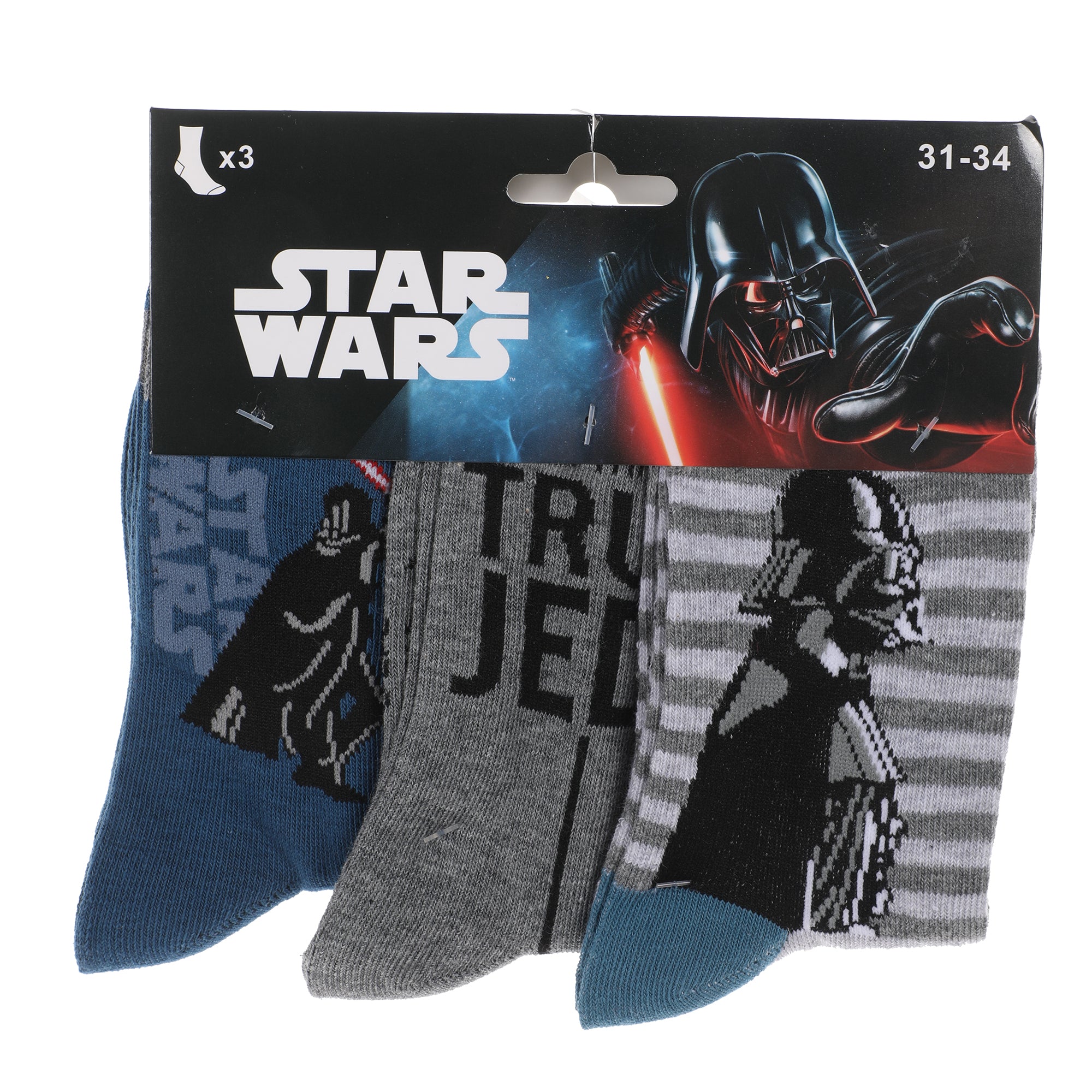 3 paires de chaussettes Star Wars 27/38 - Gris