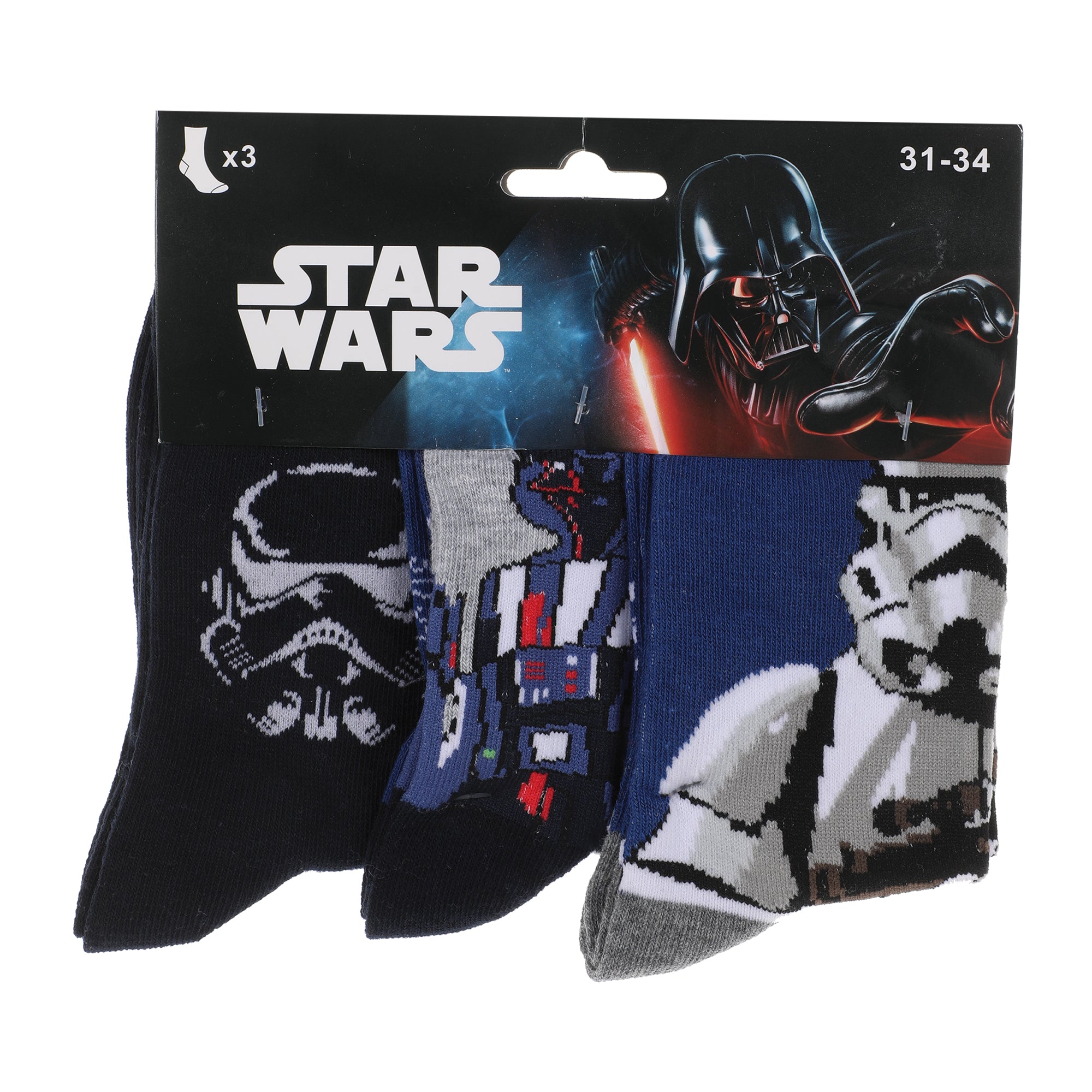 3 paires de chaussettes Star Wars 27/38 - Bleu foncé