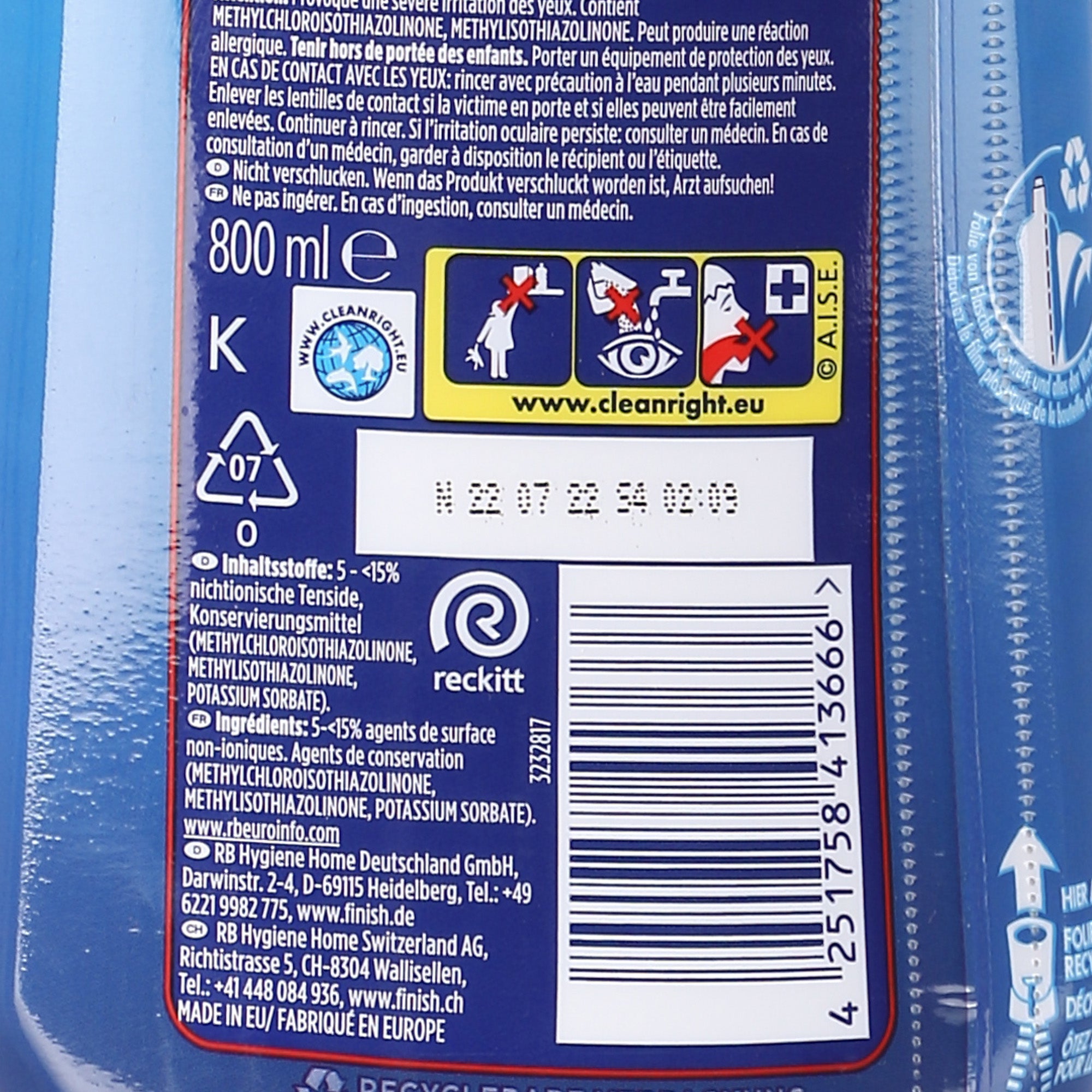 Liquide de rinçage et brillance