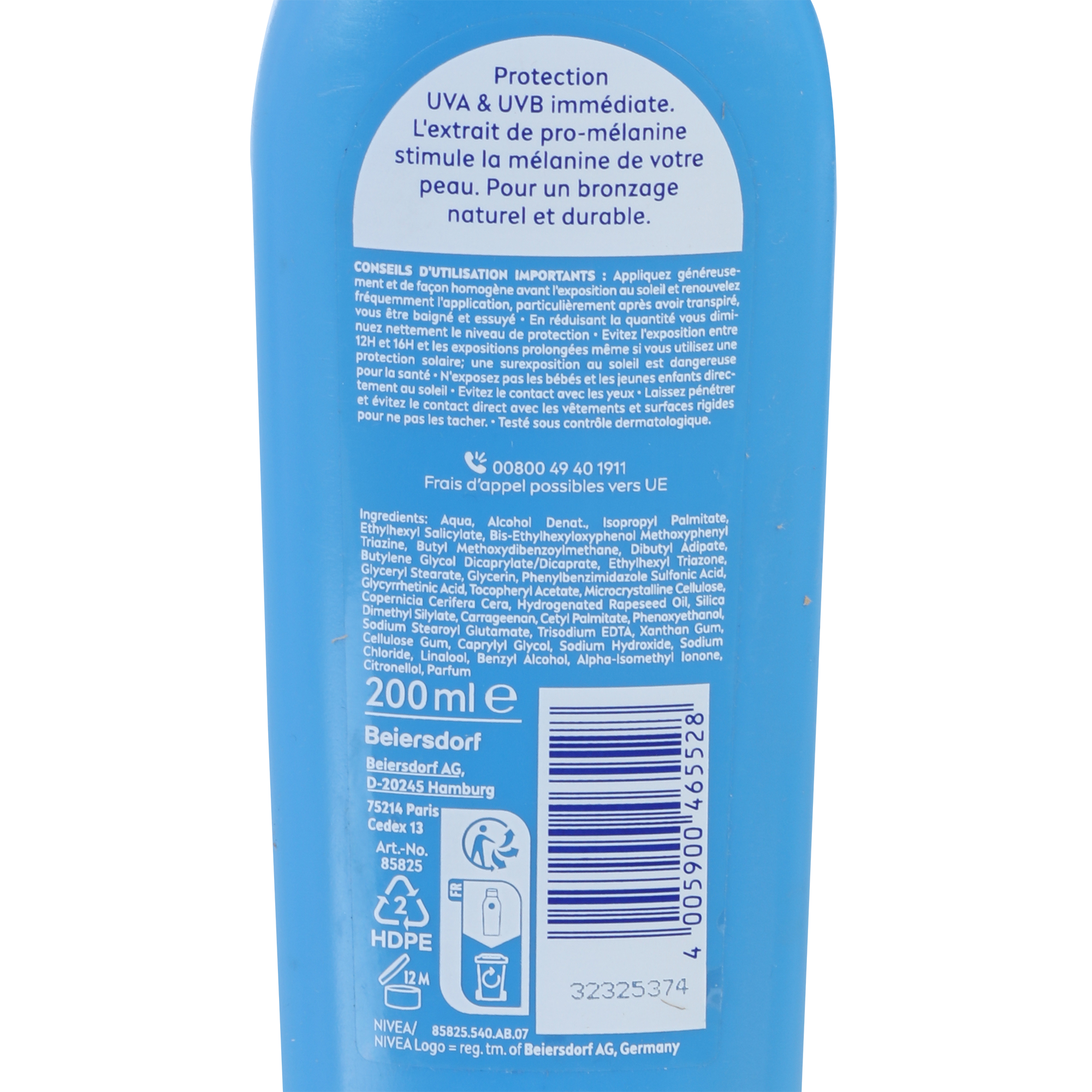 Lait protecteur et activateur de bronzage SPF30