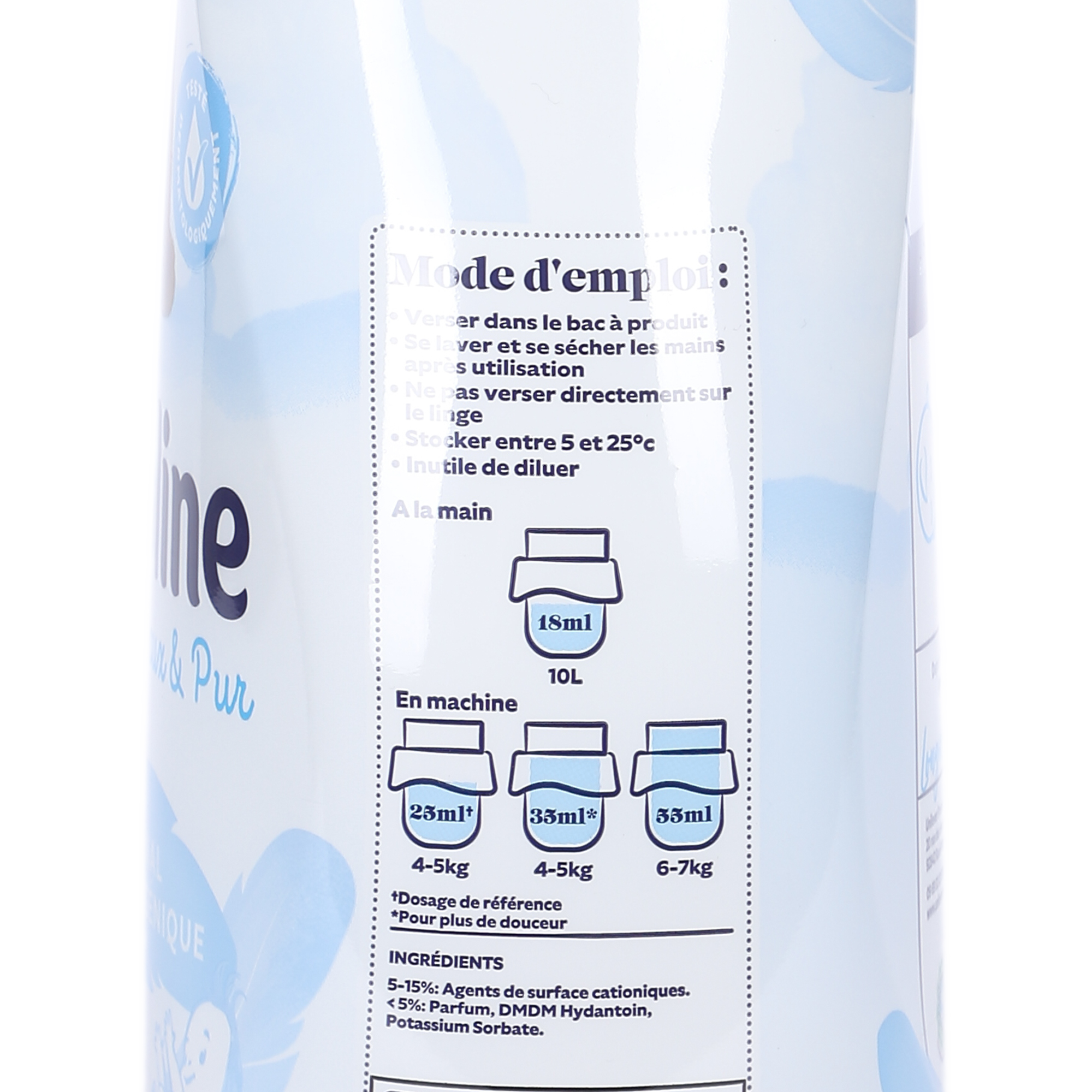 60 DOSES ADOUCISSANT CONCENTRE DOUX ET PUR HYPOALLERGENIQUE