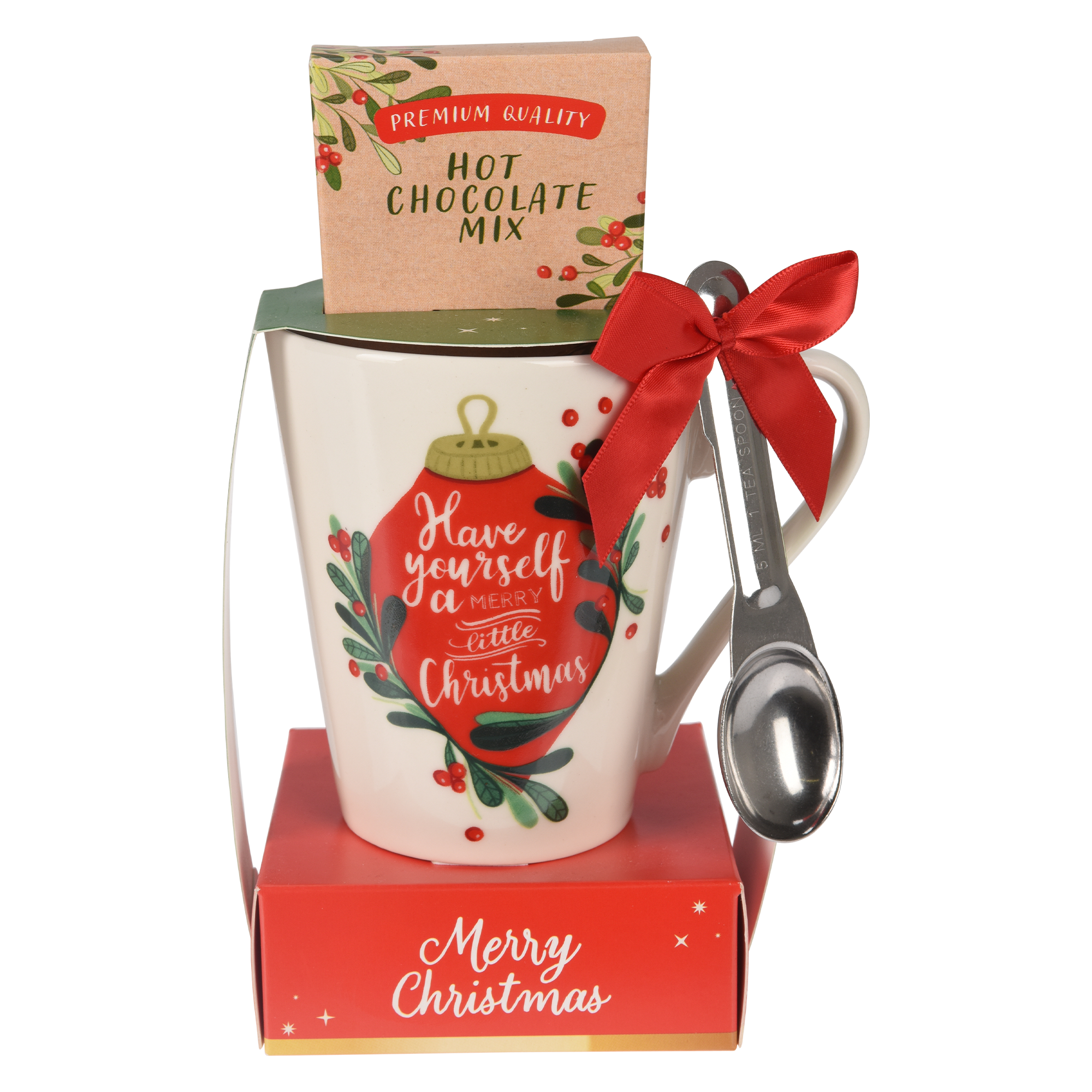 COFFRET MUG FESTIF DECOR NOEL  AVEC CHOCOLAT EN POUDRE ASST