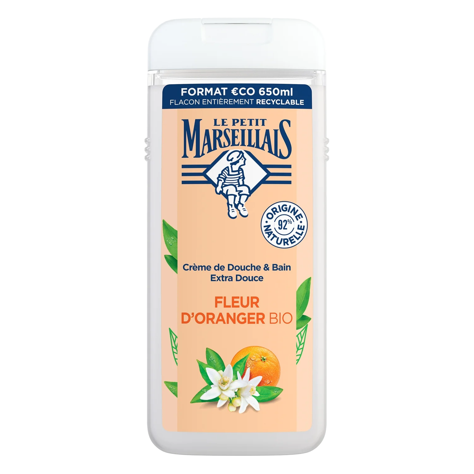 Crème douche et bain extra douce fleur d'oranger bio