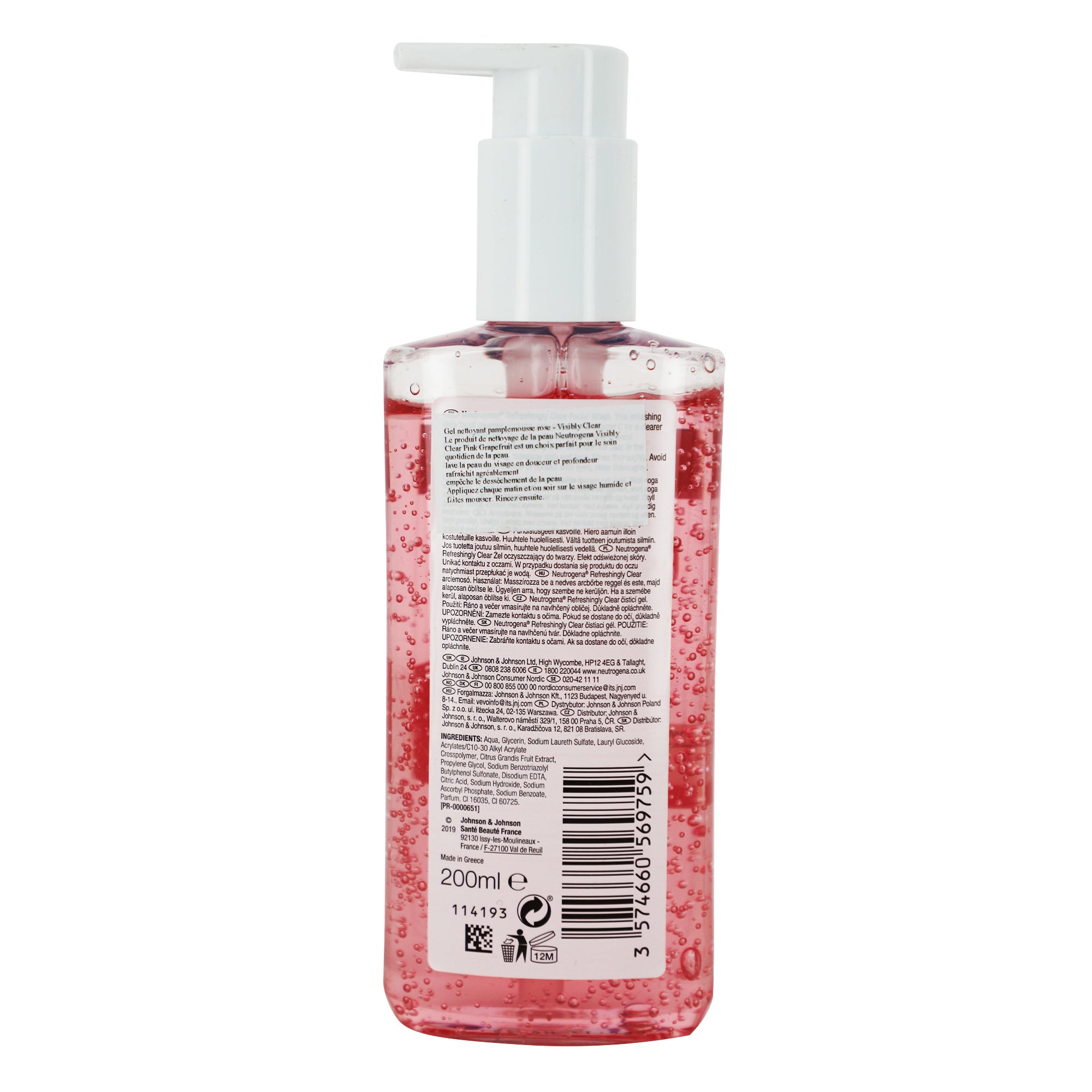 Gel nettoyant au pamplemousse rose
