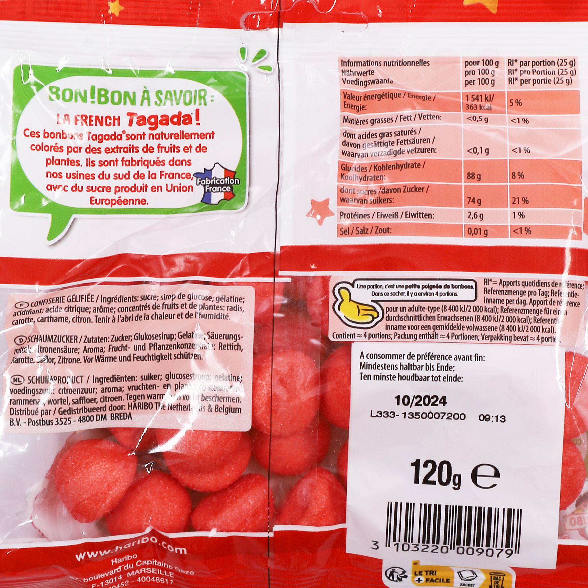 Sachet de fraises Tagada rouge