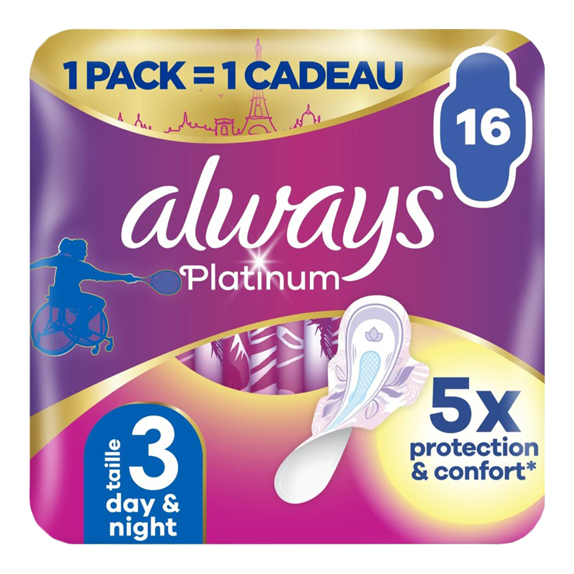 16 serviettes platinum avec ailette taille 3