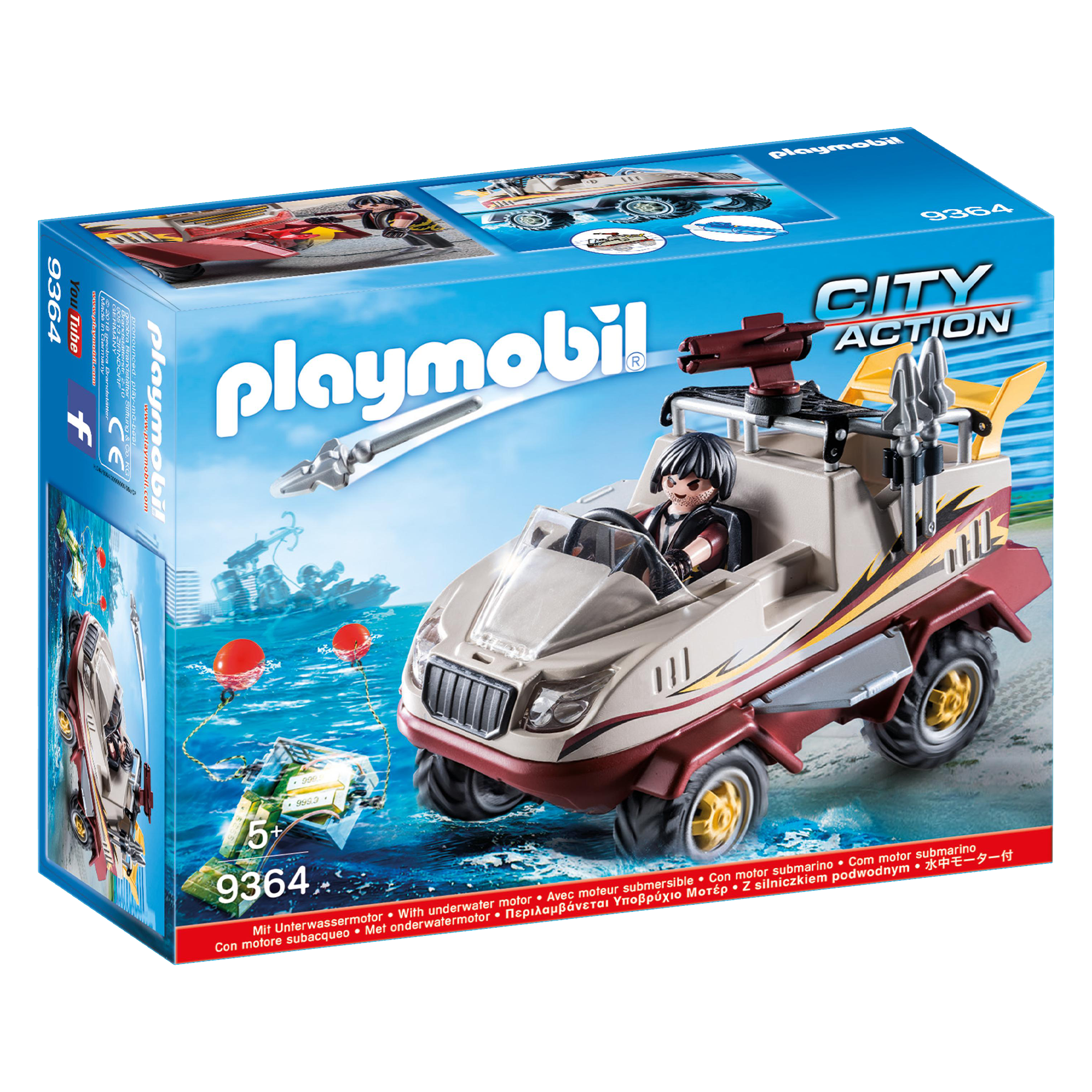 Véhicule amphibie et bandit coloré