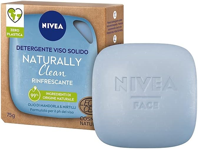 Nettoyant visage solide rafraichissant huile d'amande et myrtilles