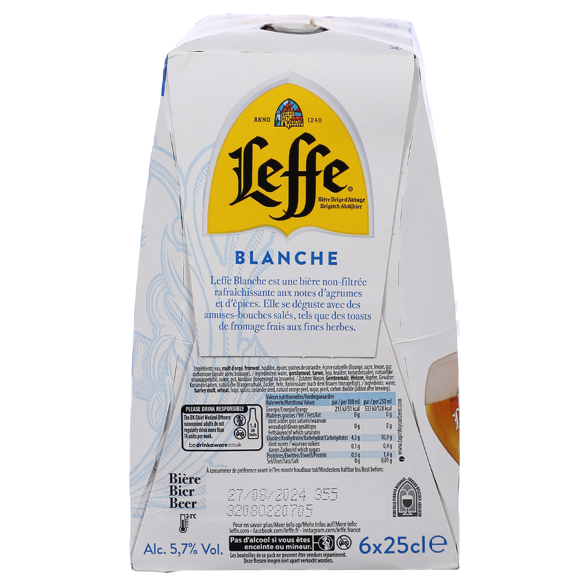 Pack 6 bières blanches 25 cl