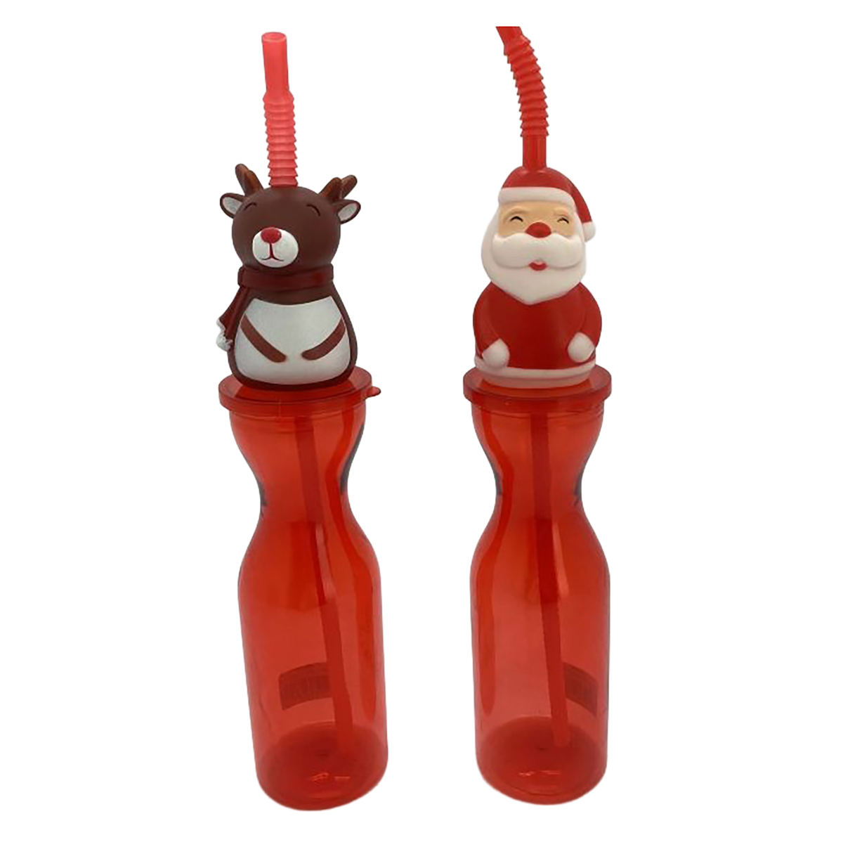 BOUTEILLE AVEC PAILLE ET FIGURINE