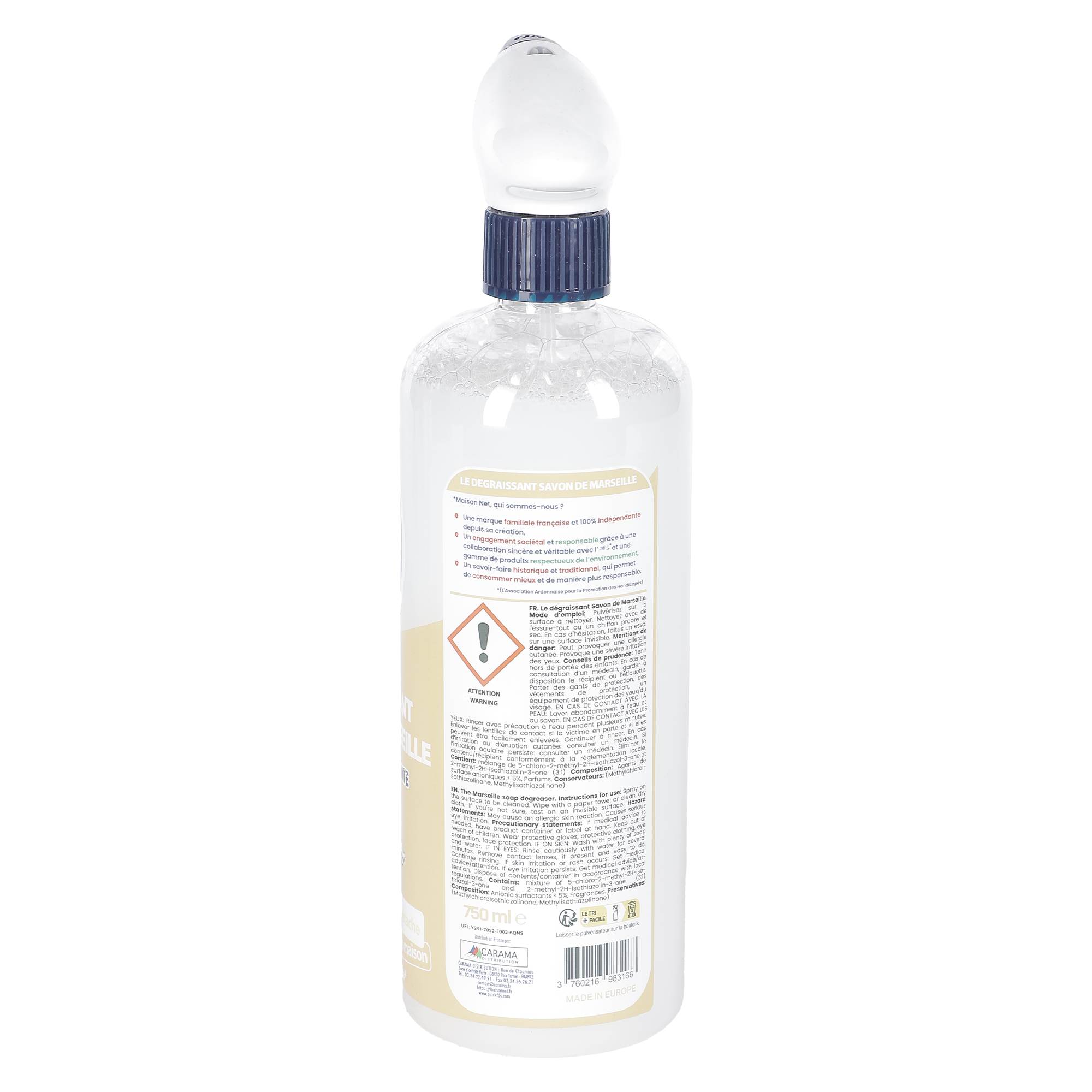 Spray dégraissant multi usages au savon de Marseille