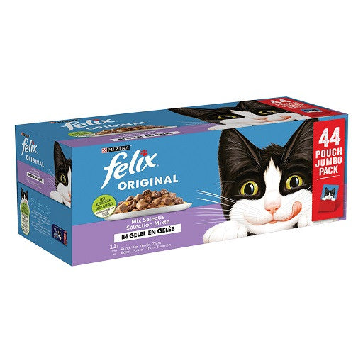 Pack de 44 sachets de gelée mix pour chat