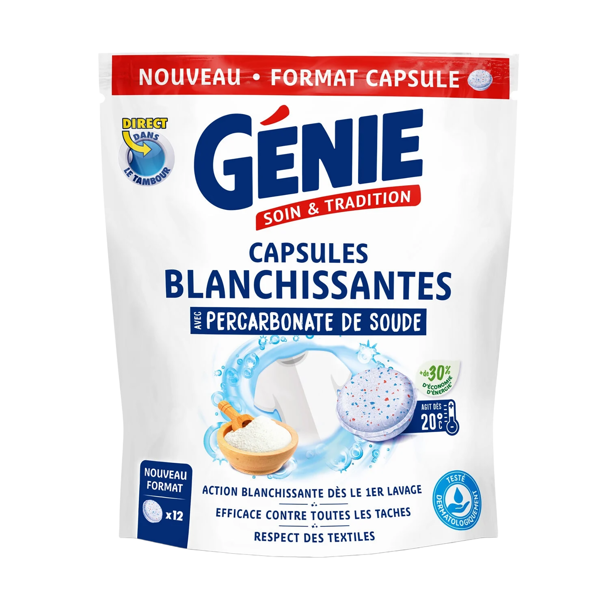 12 capsules blanchissante avec bicarbonate de soude