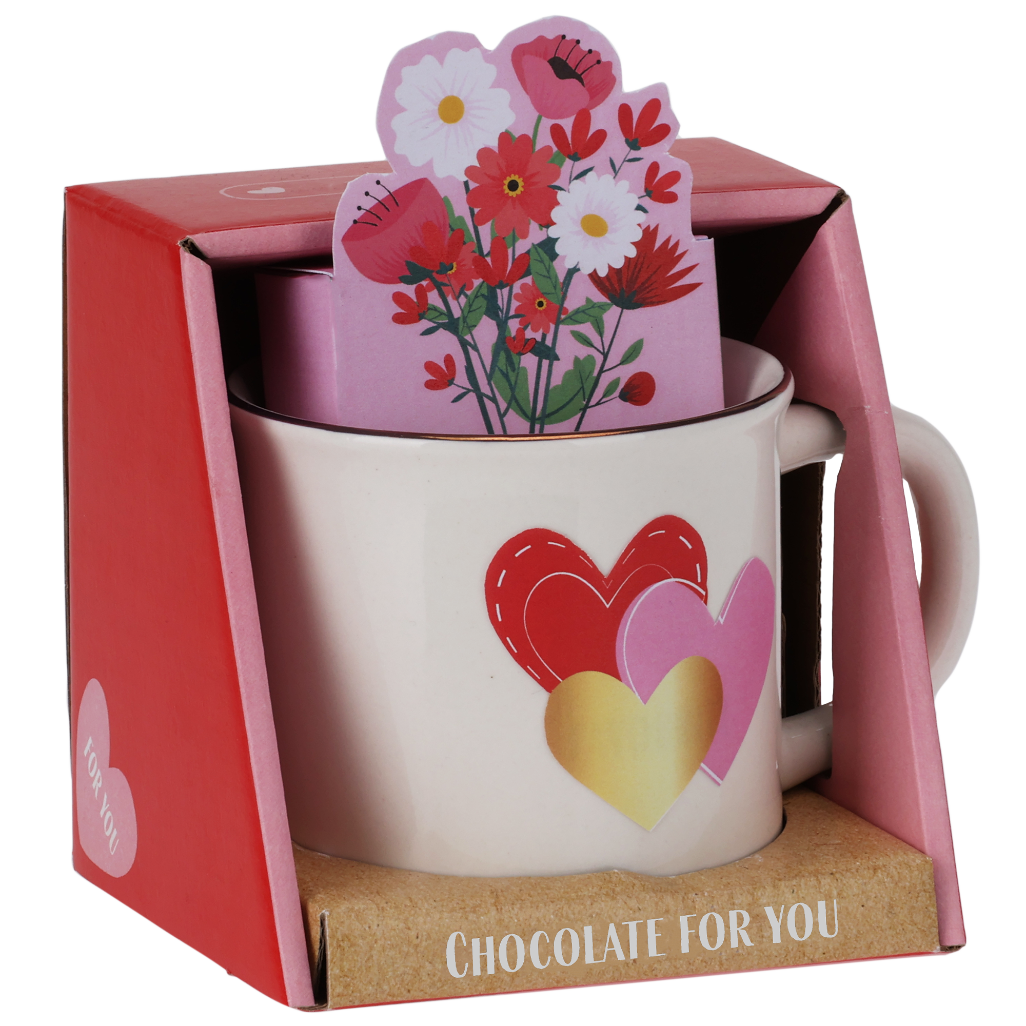 MUG LOVELY JOYFULL AVEC CHOCOLAT PRALINE 14G ASST