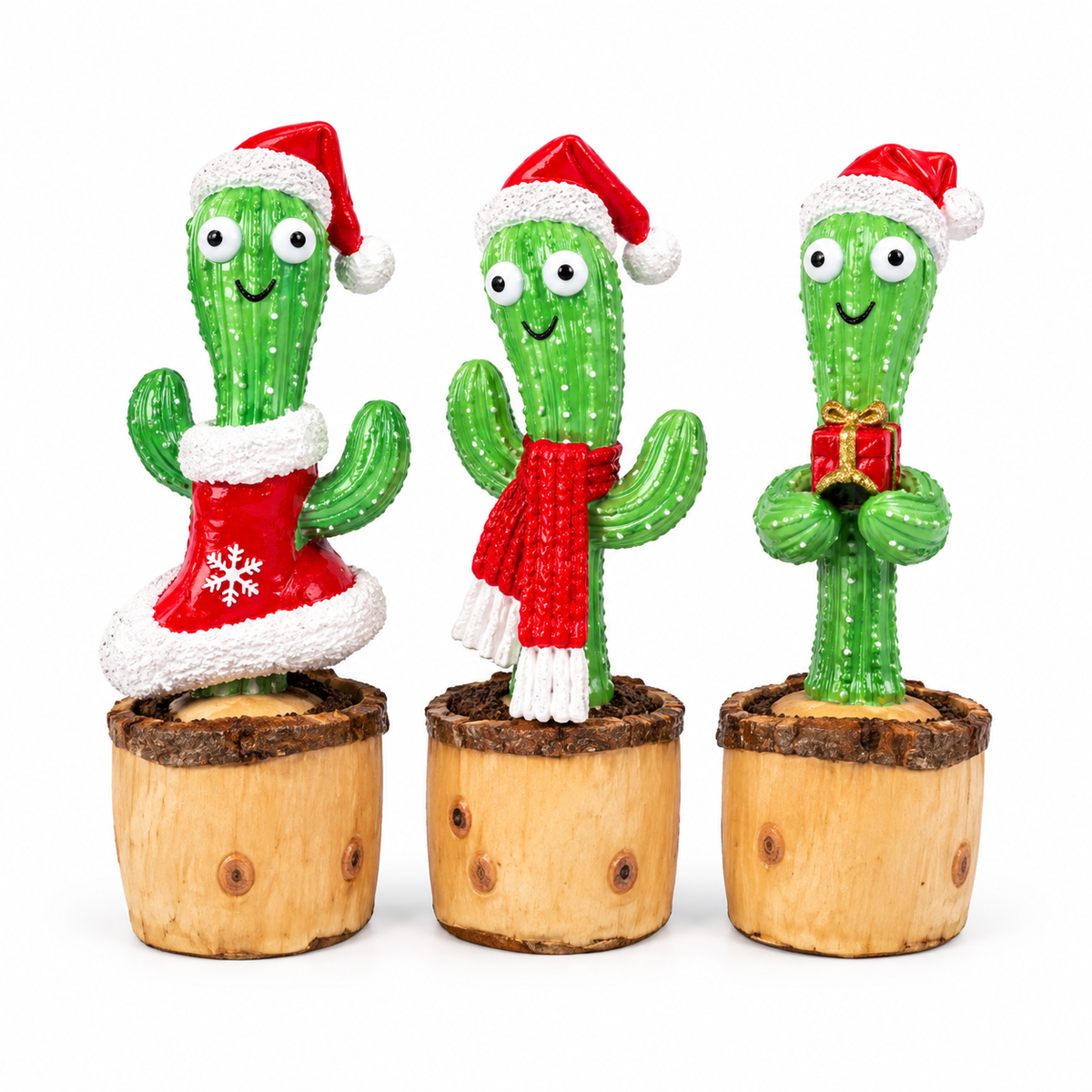 Cactus de Noël parlant à LED musical 35 cm