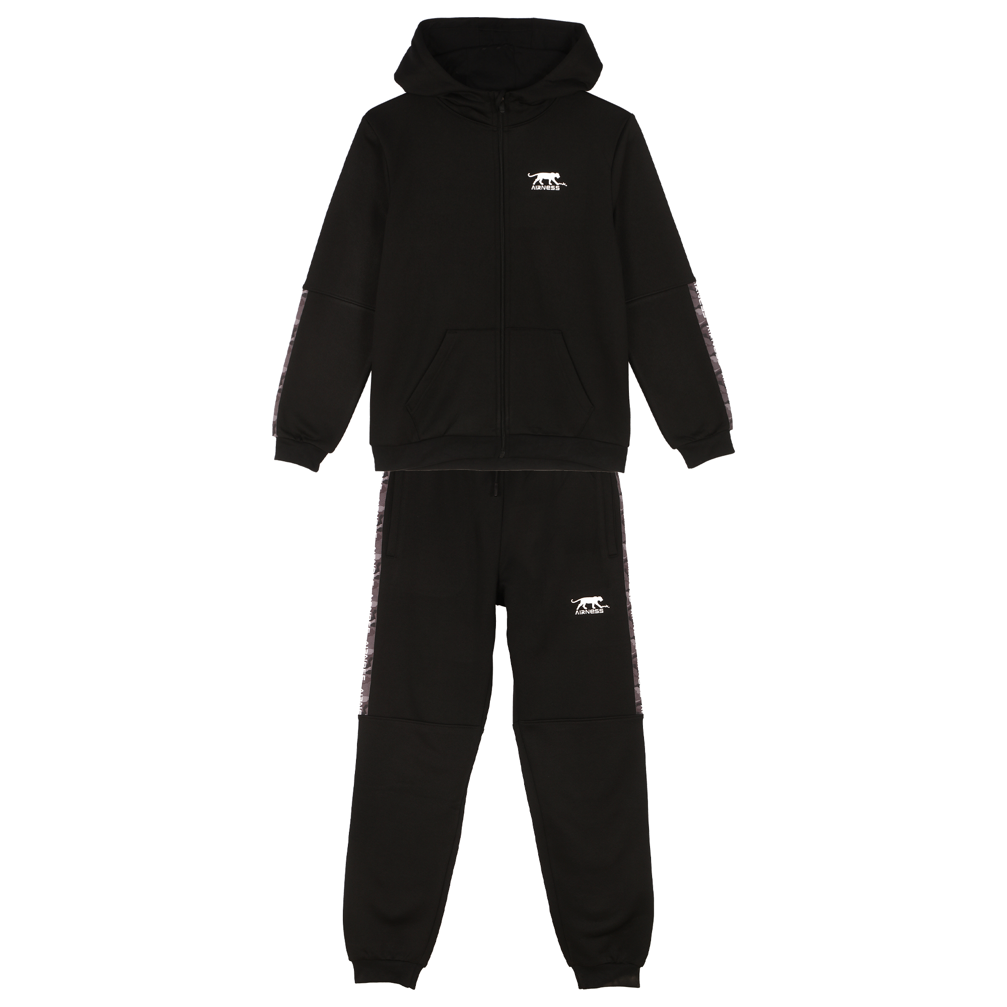 Ensemble sweat zippé + bas de jogging 8/14 ans - Noir
