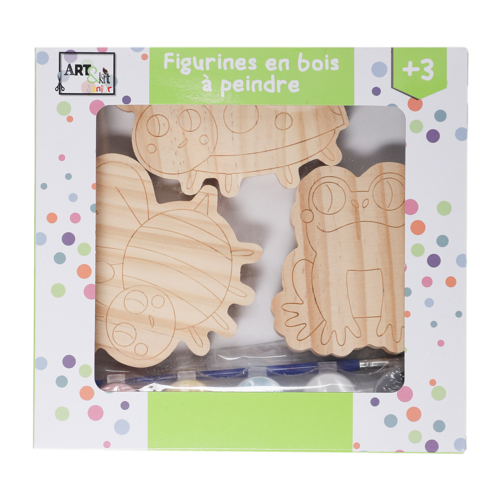Figurines en bois à peindre animaux ou fleurs