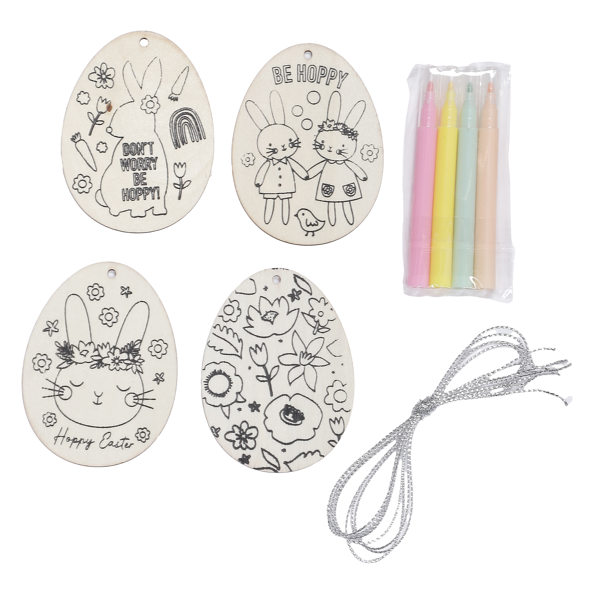 Coffret de coloriage décoration de Pâques en bois