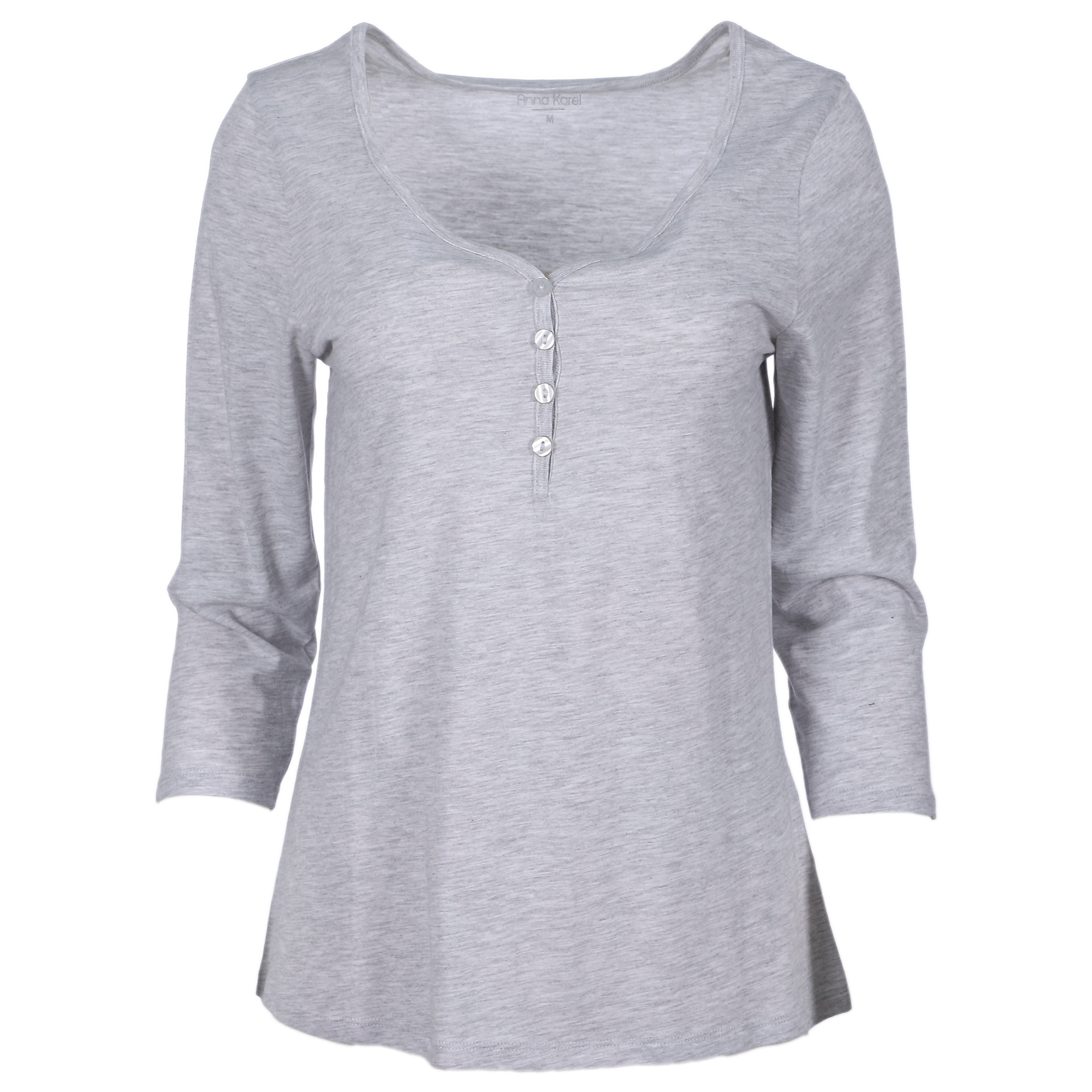 T-SHIRT ML AVEC COL TUNISIEN DU S AU XL