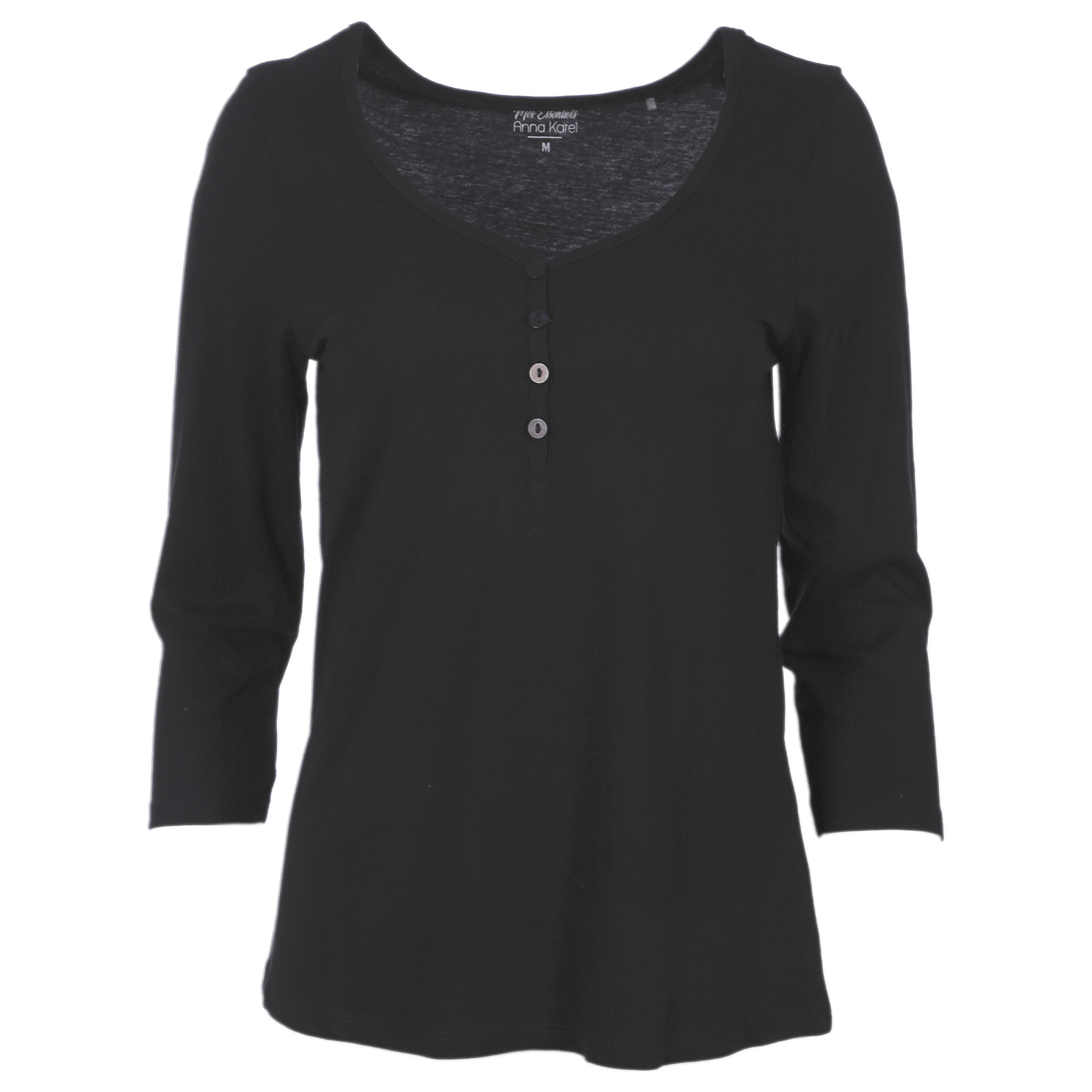 T-SHIRT ML AVEC COL TUNISIEN DU S AU XL