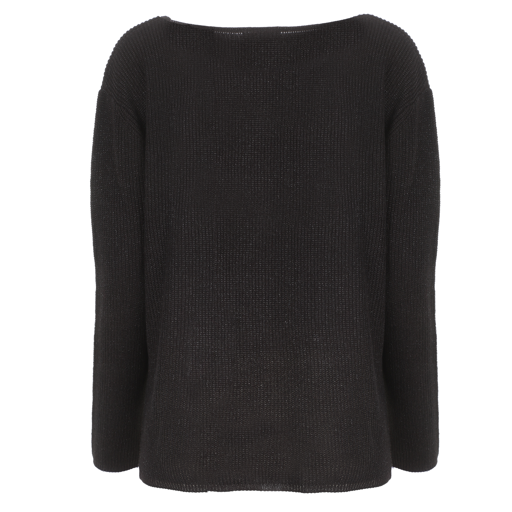 Pull tricot col V noir - Noir