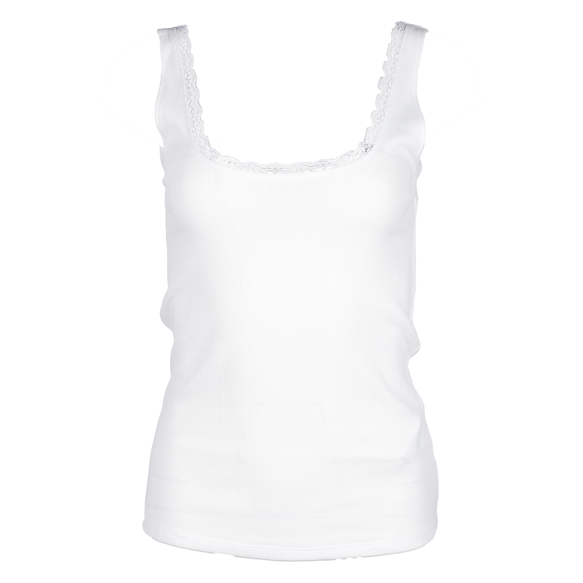 débardeur détails dentelle - Blanc