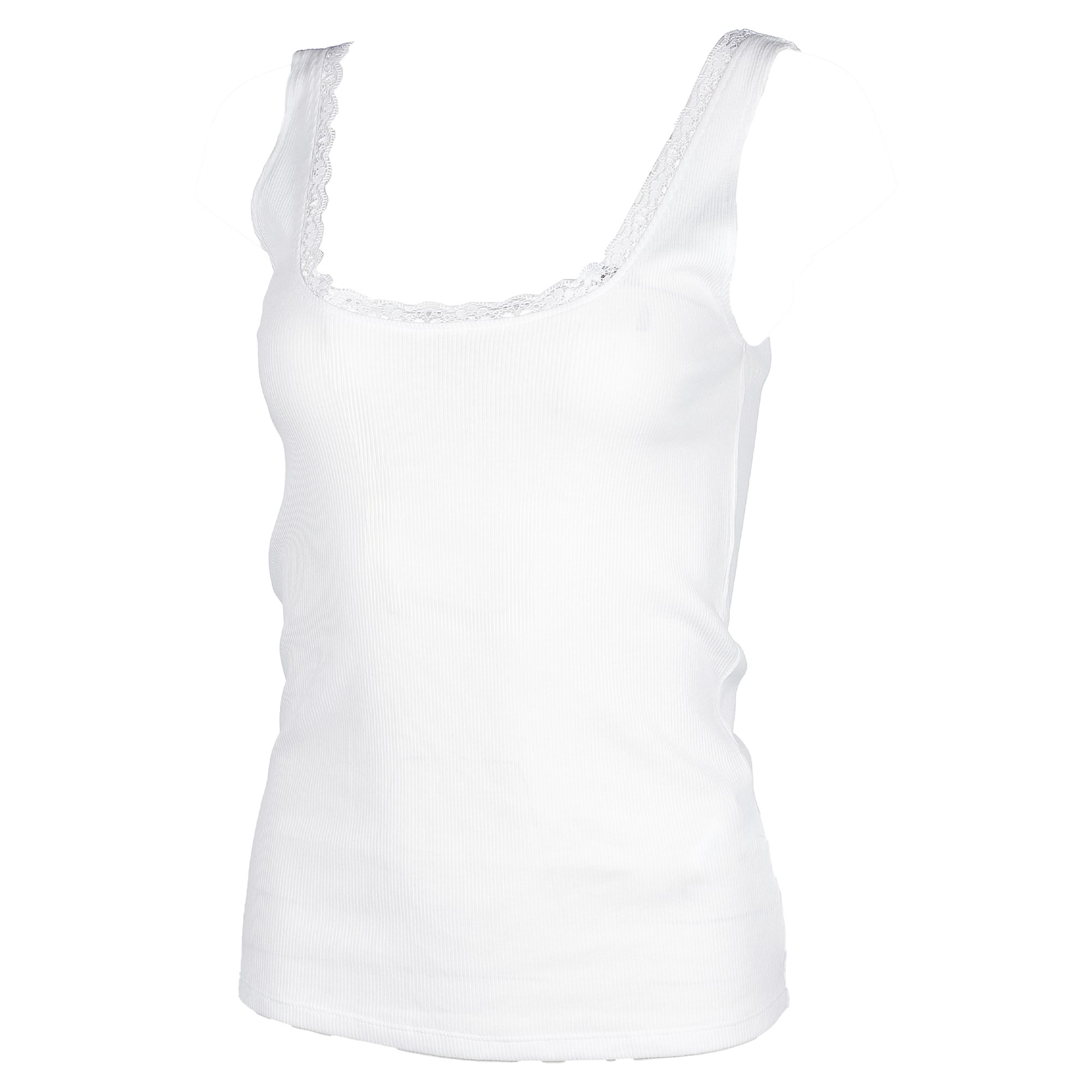 débardeur détails dentelle - Blanc